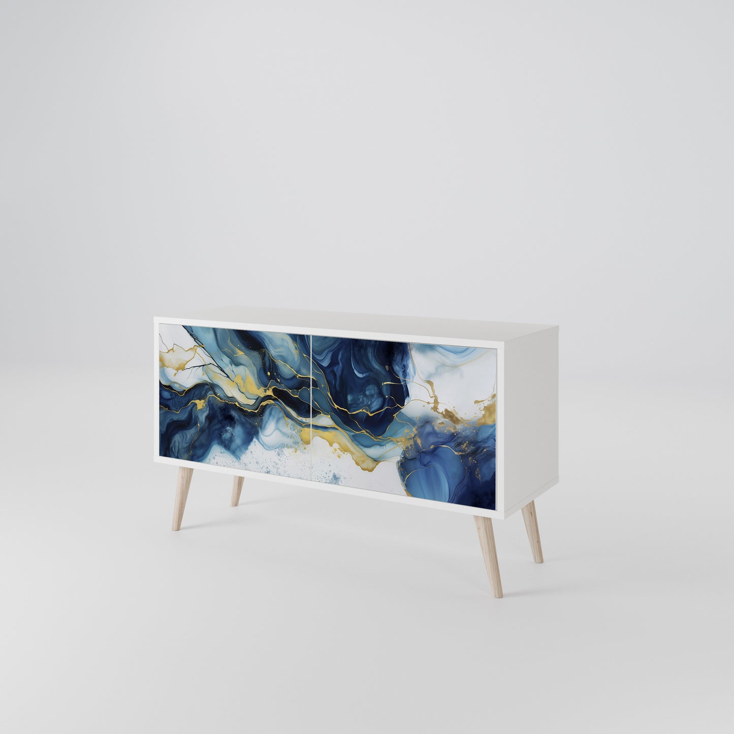 INKY MARBLE Móvel de TV Compacto de 2 Portas