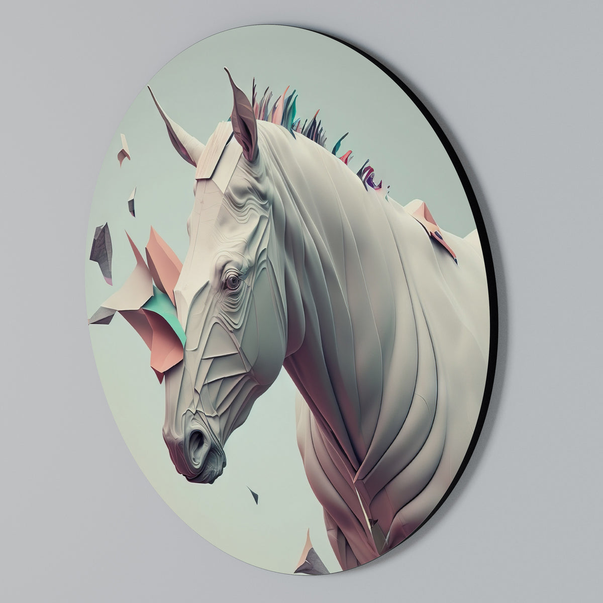FUTURISTIC HORSE Arte de Parede Redonda