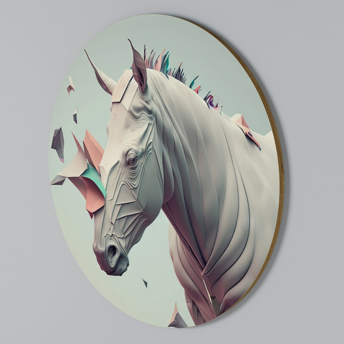 FUTURISTIC HORSE Arte de Parede Redonda