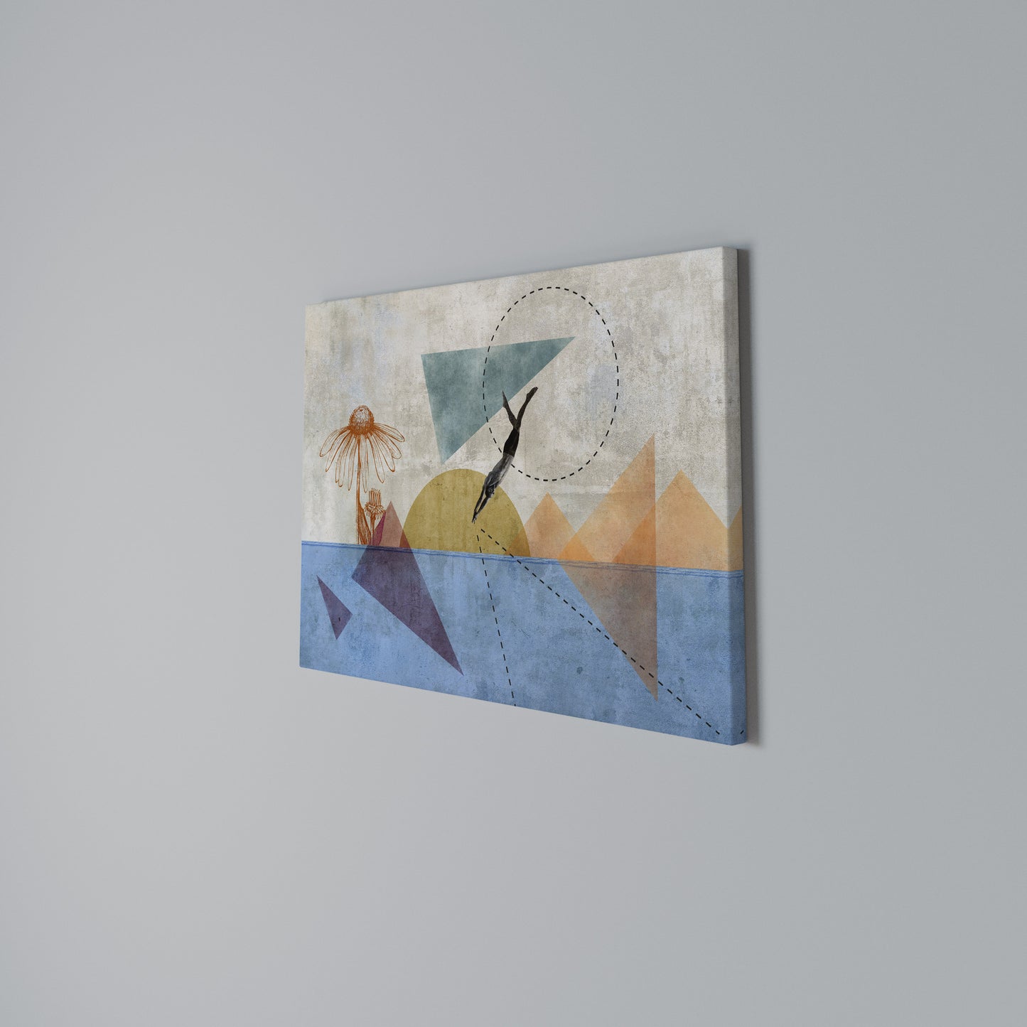 JUMP AROUND THE SHAPES Horizontal Canvas Print