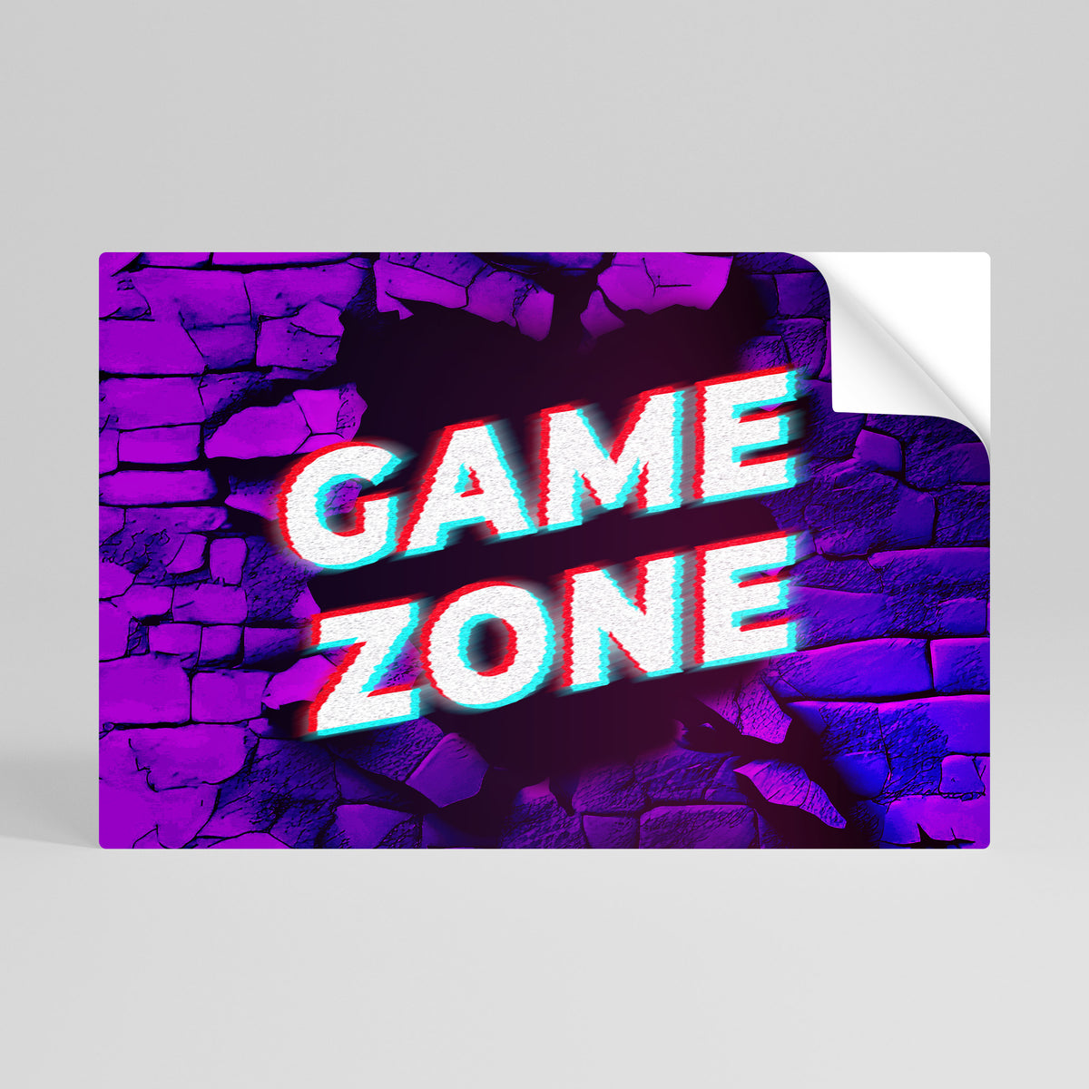 LUMINOUS GAME ZONE Póster Autocolante Horizontal