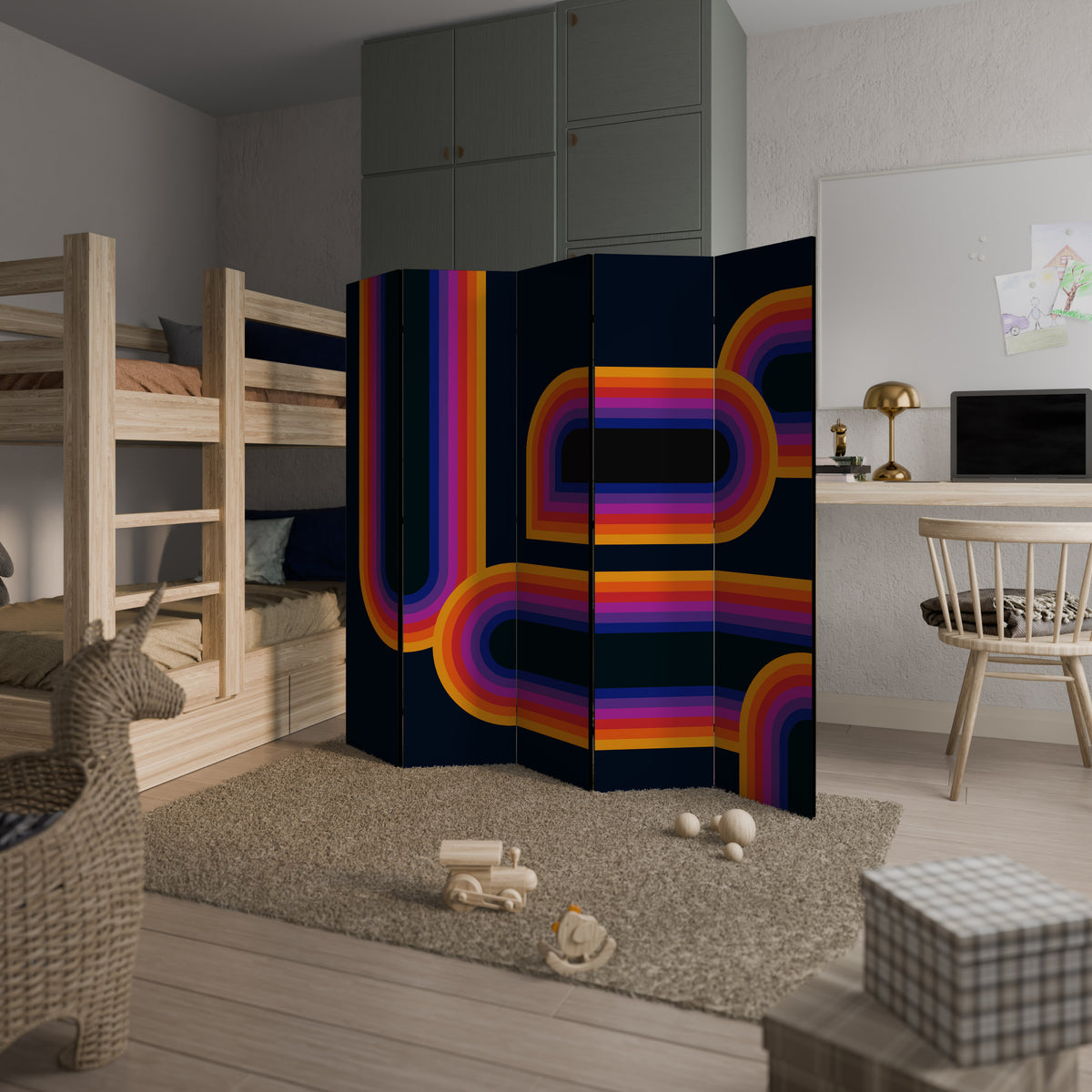 BLINDED BY THE LIGHTS 5-Panel Room Divider