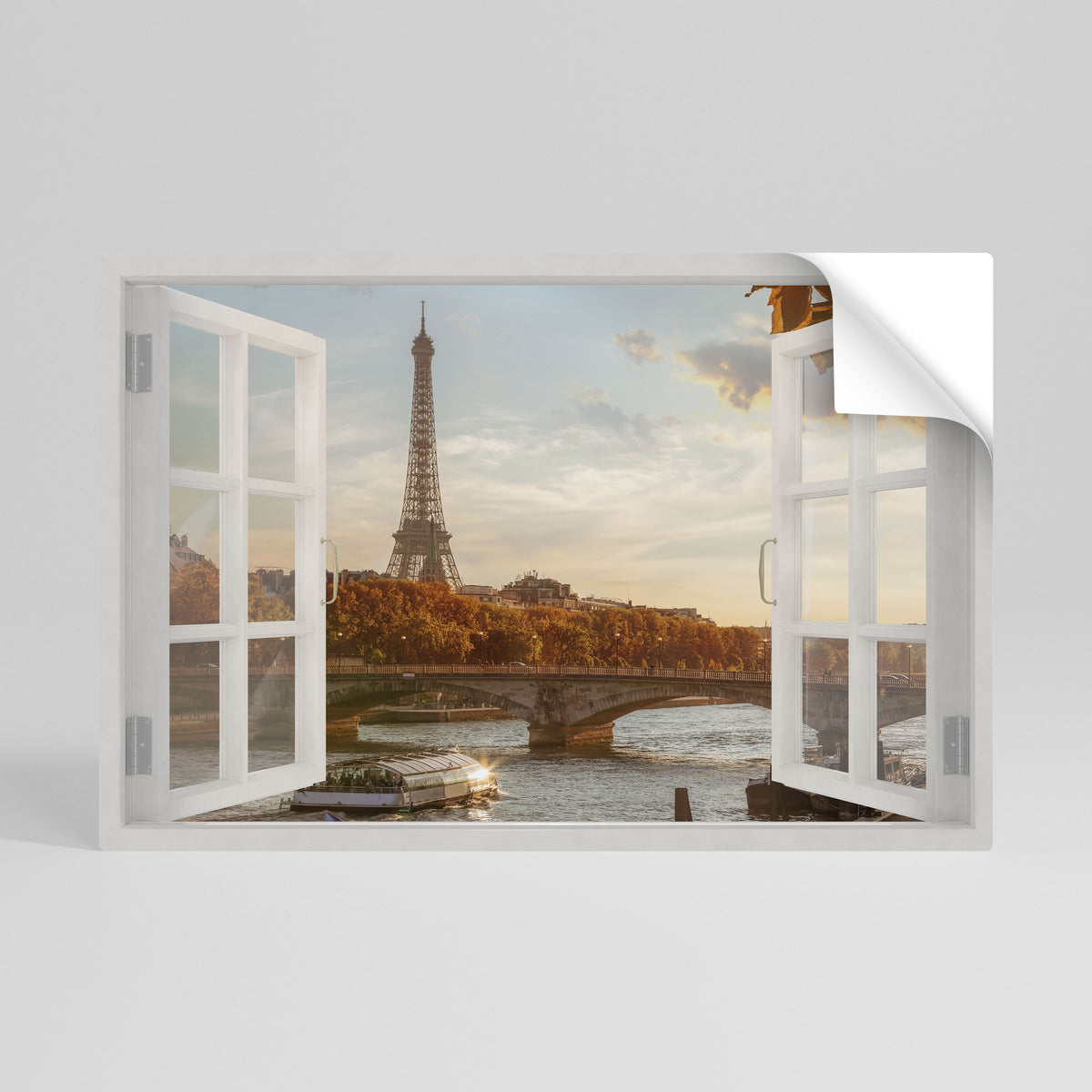 EIFFEL WINDOW WHISPERS Póster Autocolante Horizontal