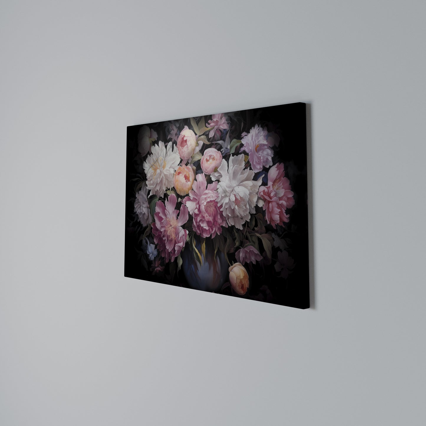 CRASHED PEONIES Horizontal Canvas Print