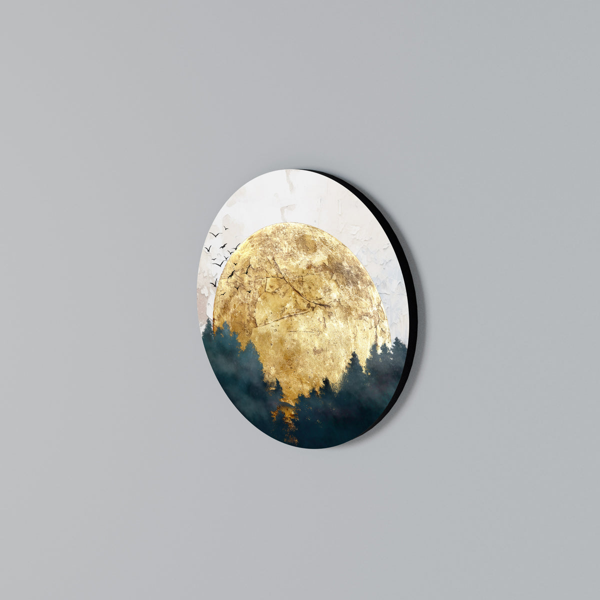 RISING MOON Arte de Parede Redonda