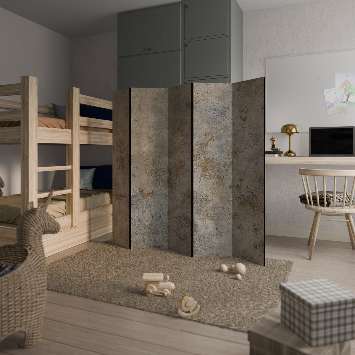 ABSTRACT EARTH CANVAS 5-Panel Room Divider