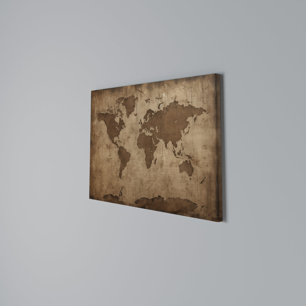 AGED WORLD MAP Horizontal Canvas Print