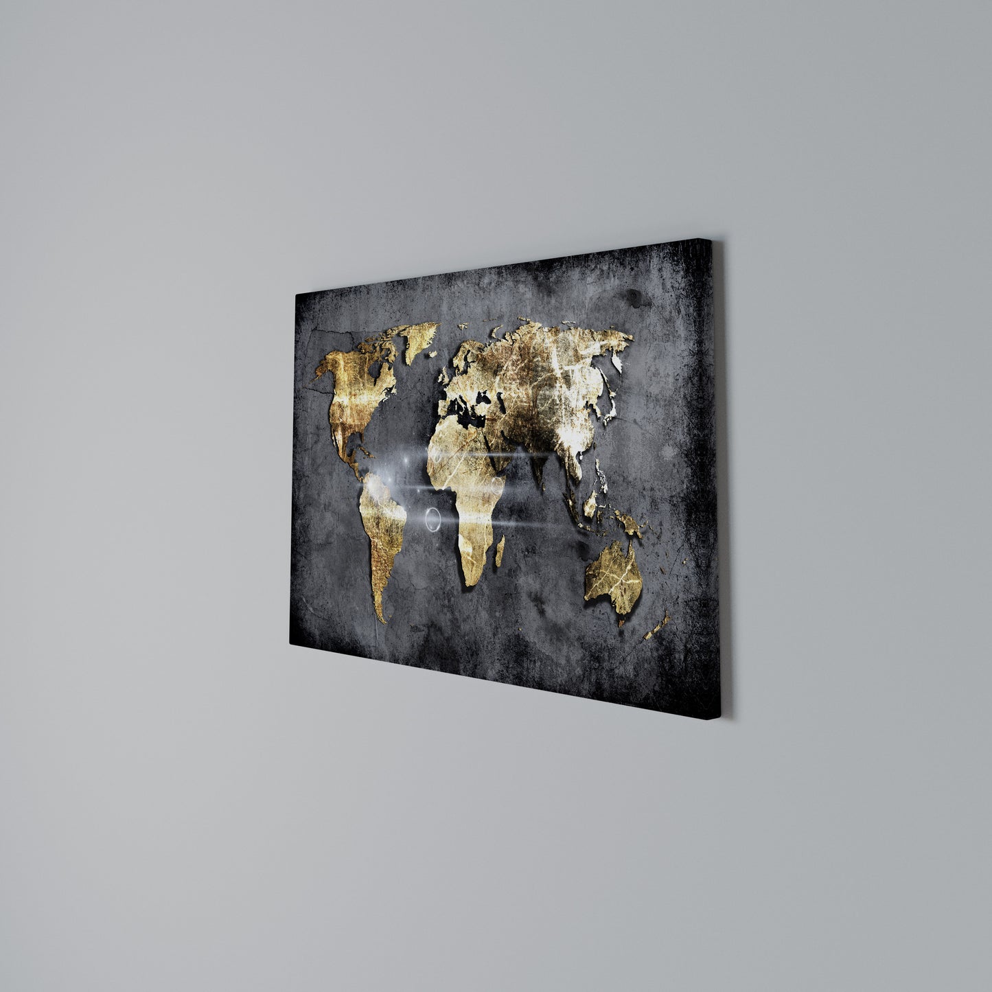 SHIMMERING EARTH MAP Horizontal Canvas Print