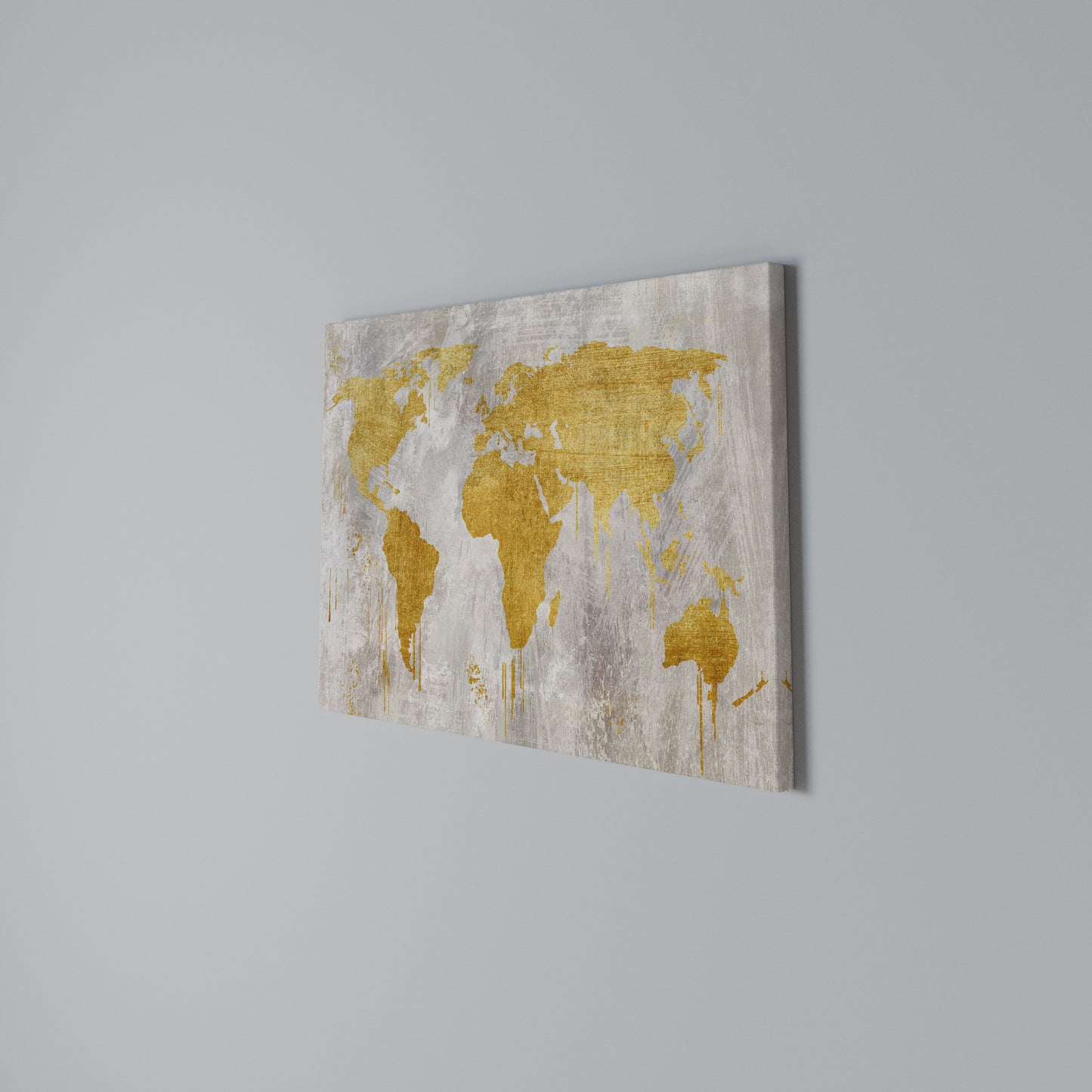 METALLIC WORLDVIEW MAP Horizontal Canvas Print