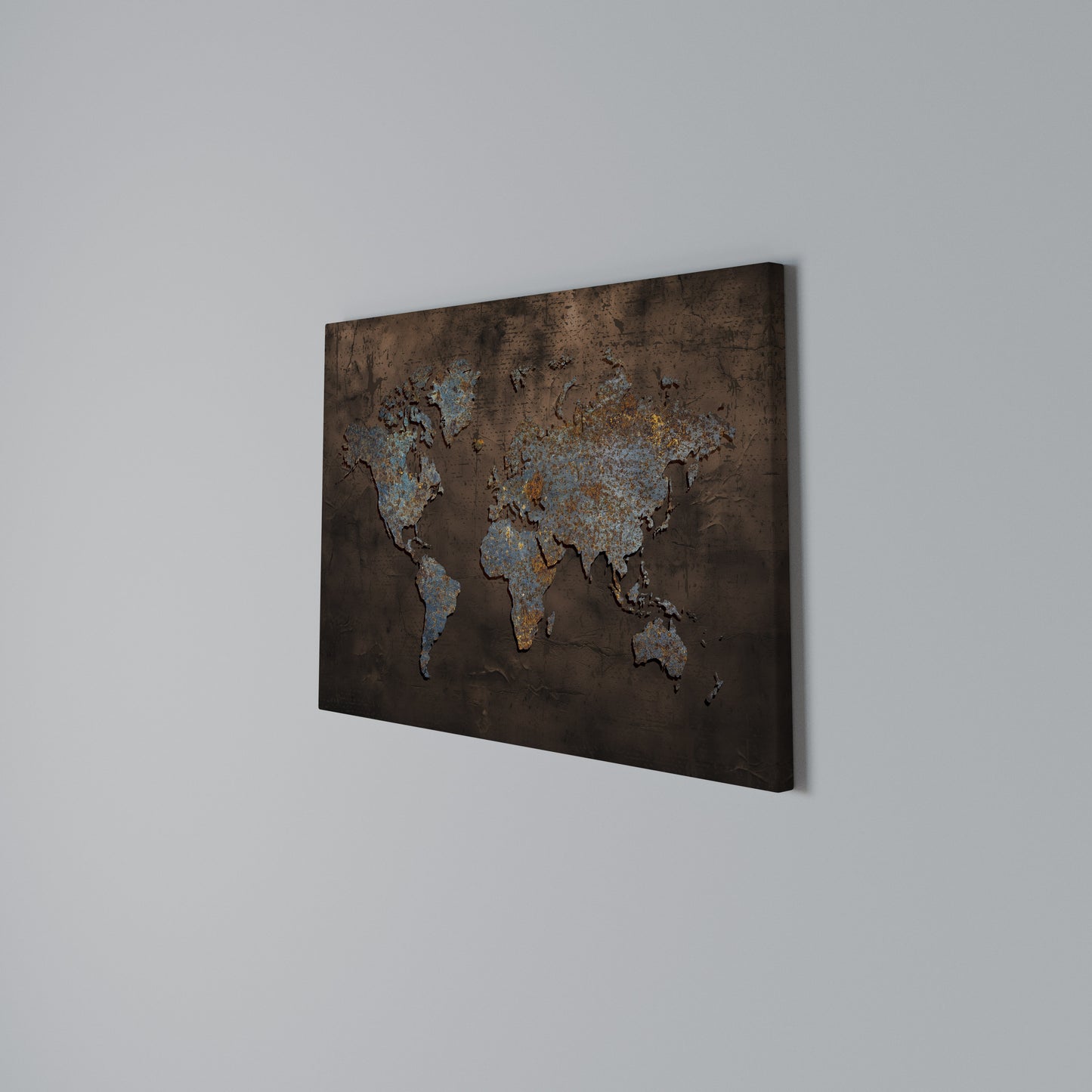 METALLIC MAP OF MEMORIES Horizontal Canvas Print