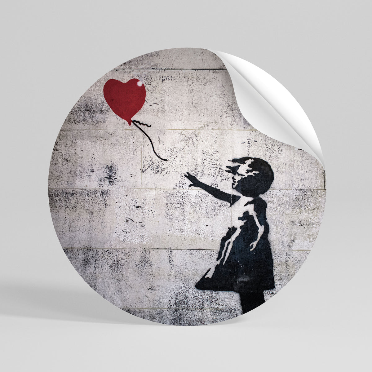 BALLON GIRL (BANKSY) Autocolante Redondo Removível