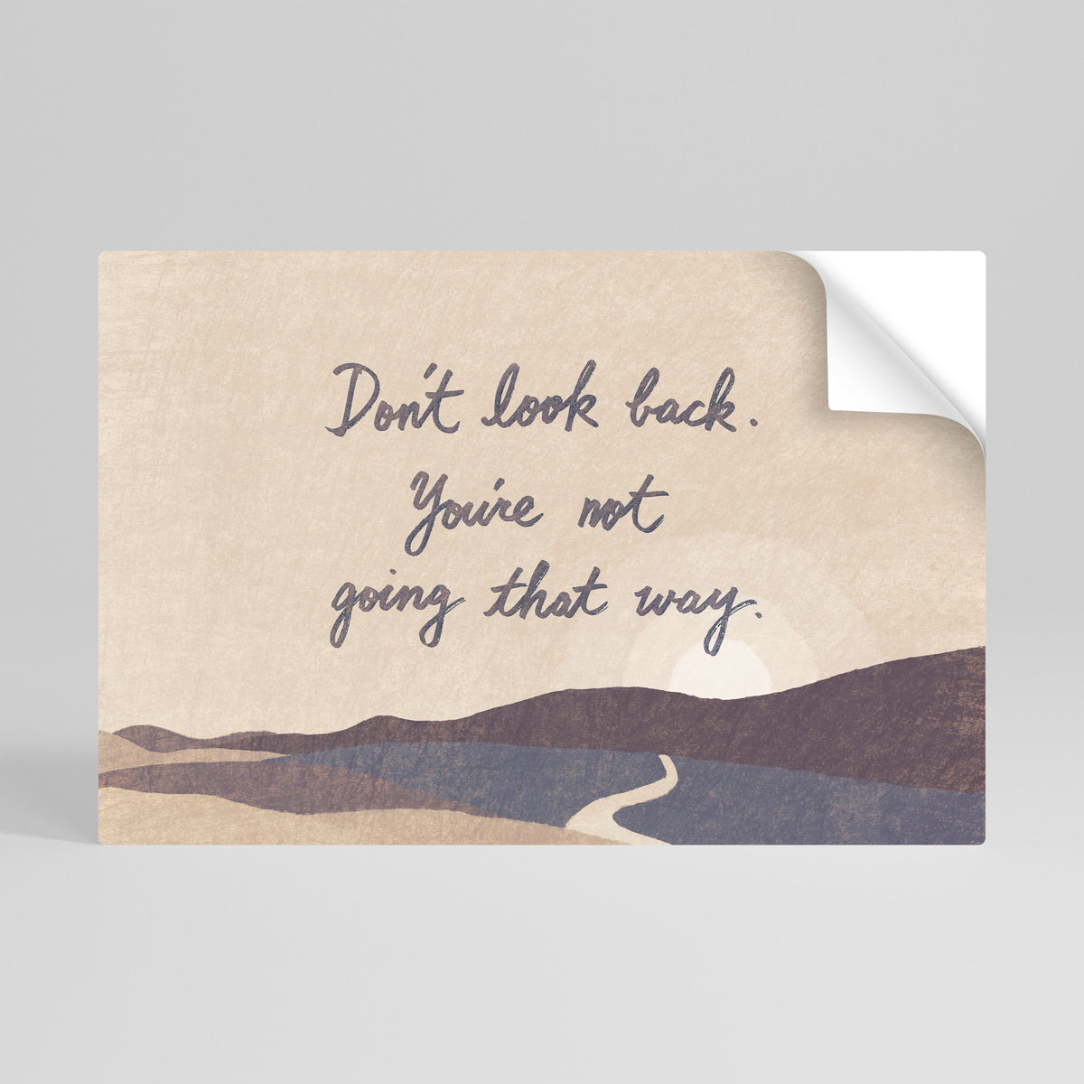 DON'T LOOK BACK Póster Autocolante Horizontal