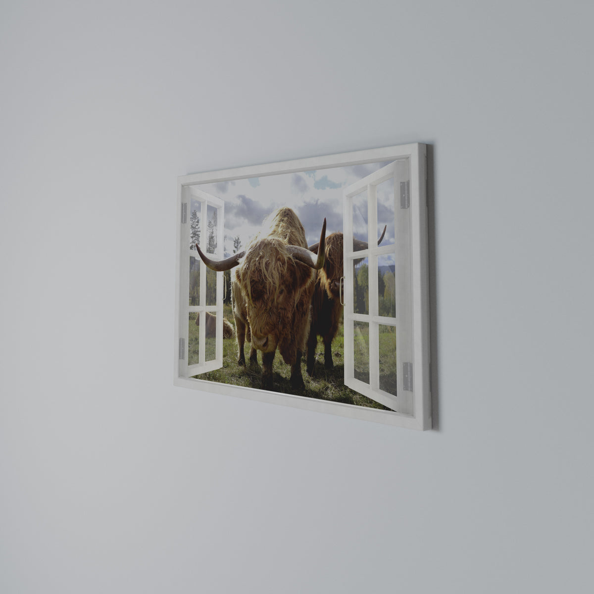 BOVINE WINDOW VISTA Horizontal Canvas Print