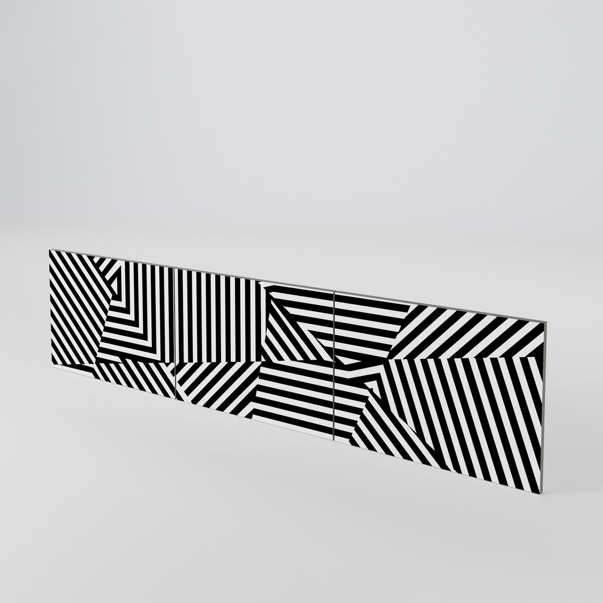 ILLUSIONARY LATTICE 3-Piece TV Cabinet Door Set