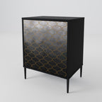 TESSELATED GRAYISH Aparador de 1 Porta em Acabamento Preto