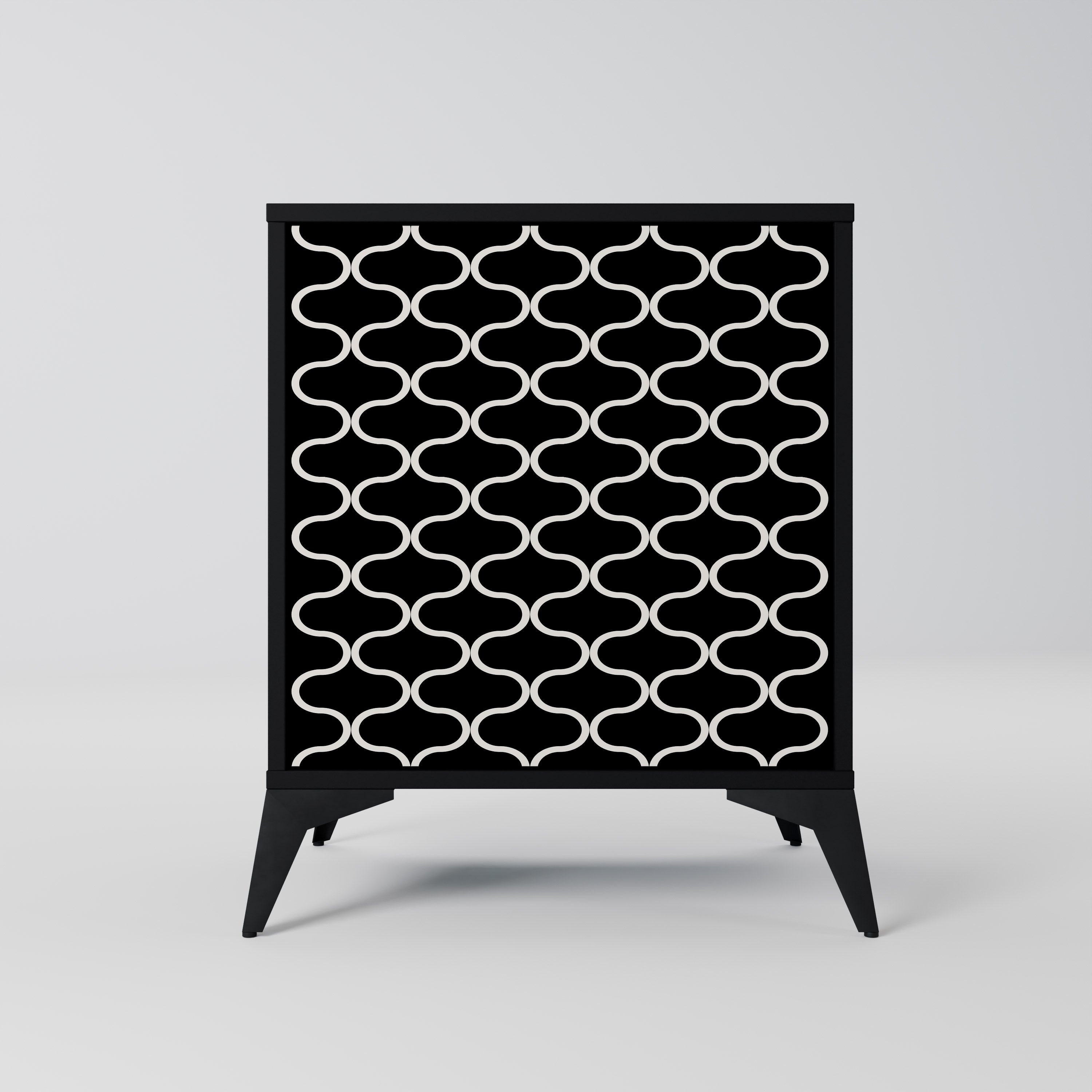 TESSELATED BLACKNESS Aparador de 1 Porta em Acabamento Preto