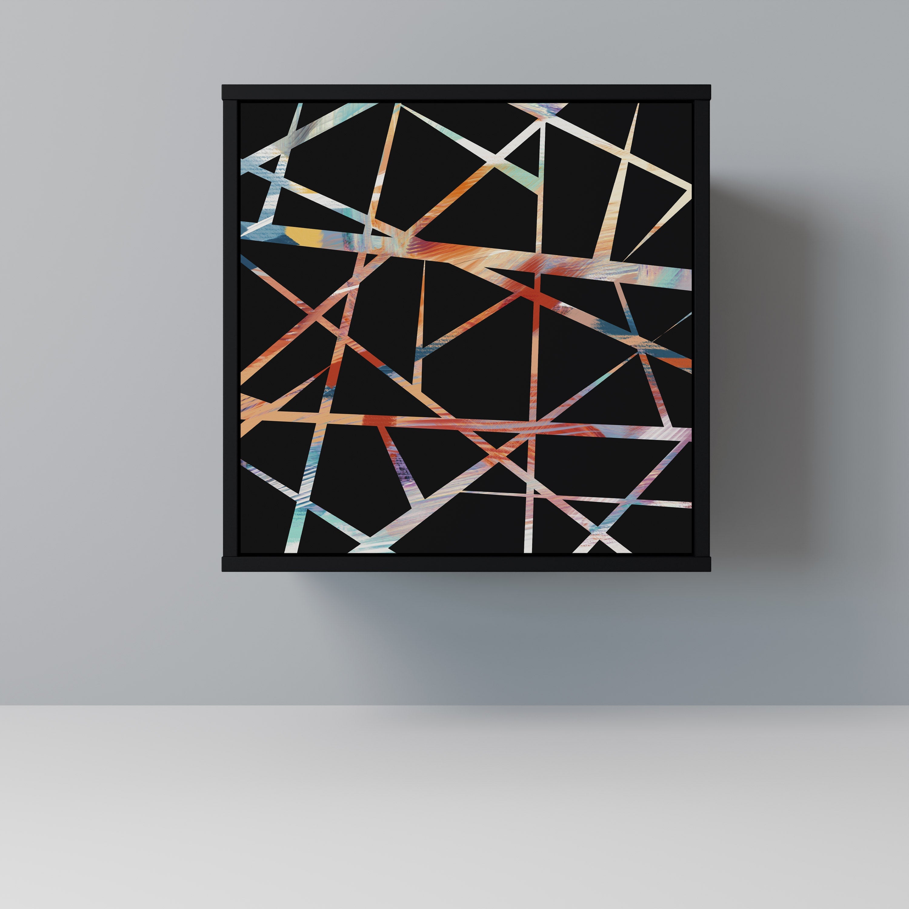 POLYGON VERVE Aparador de 1 Porta em Acabamento Preto