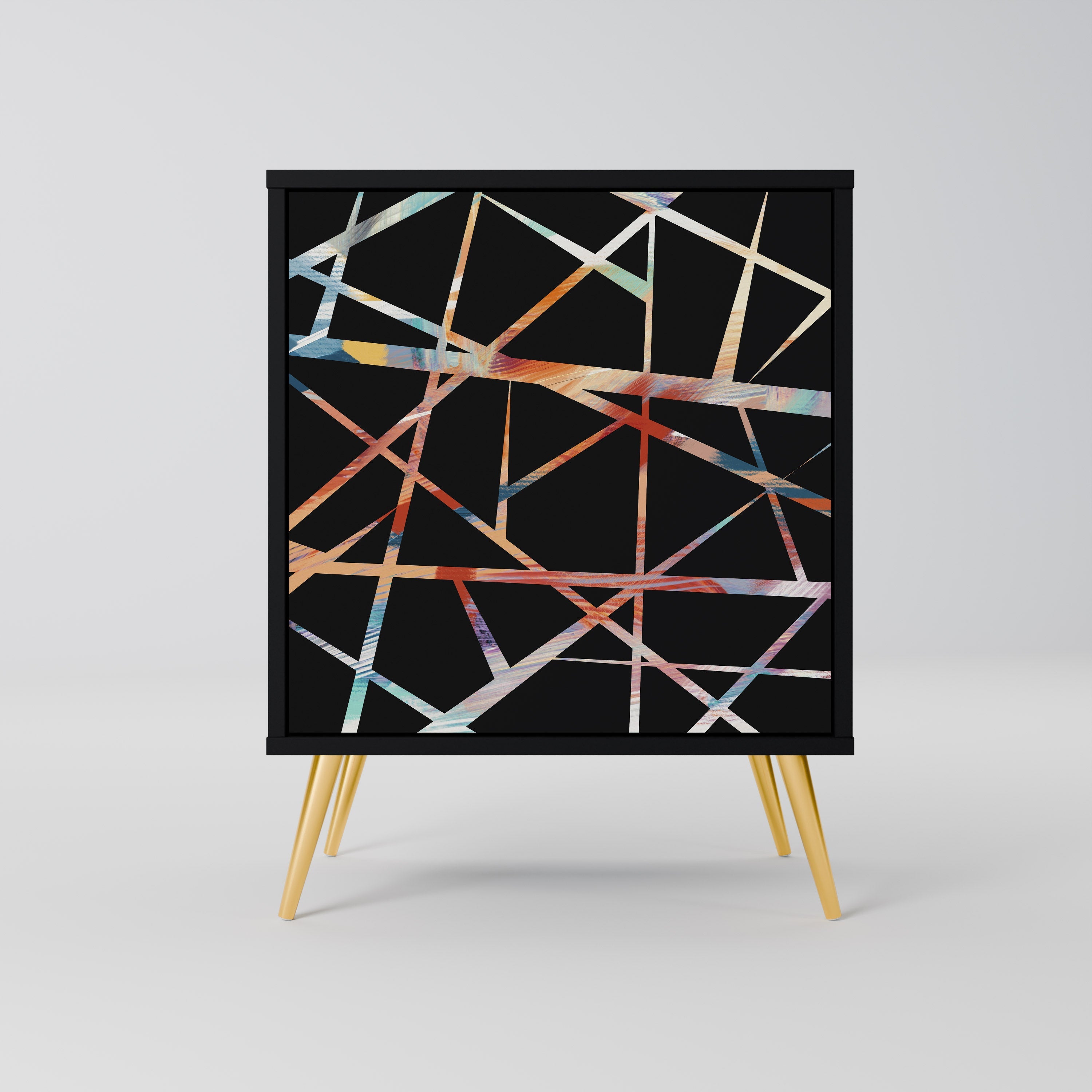 POLYGON VERVE Aparador de 1 Porta em Acabamento Preto