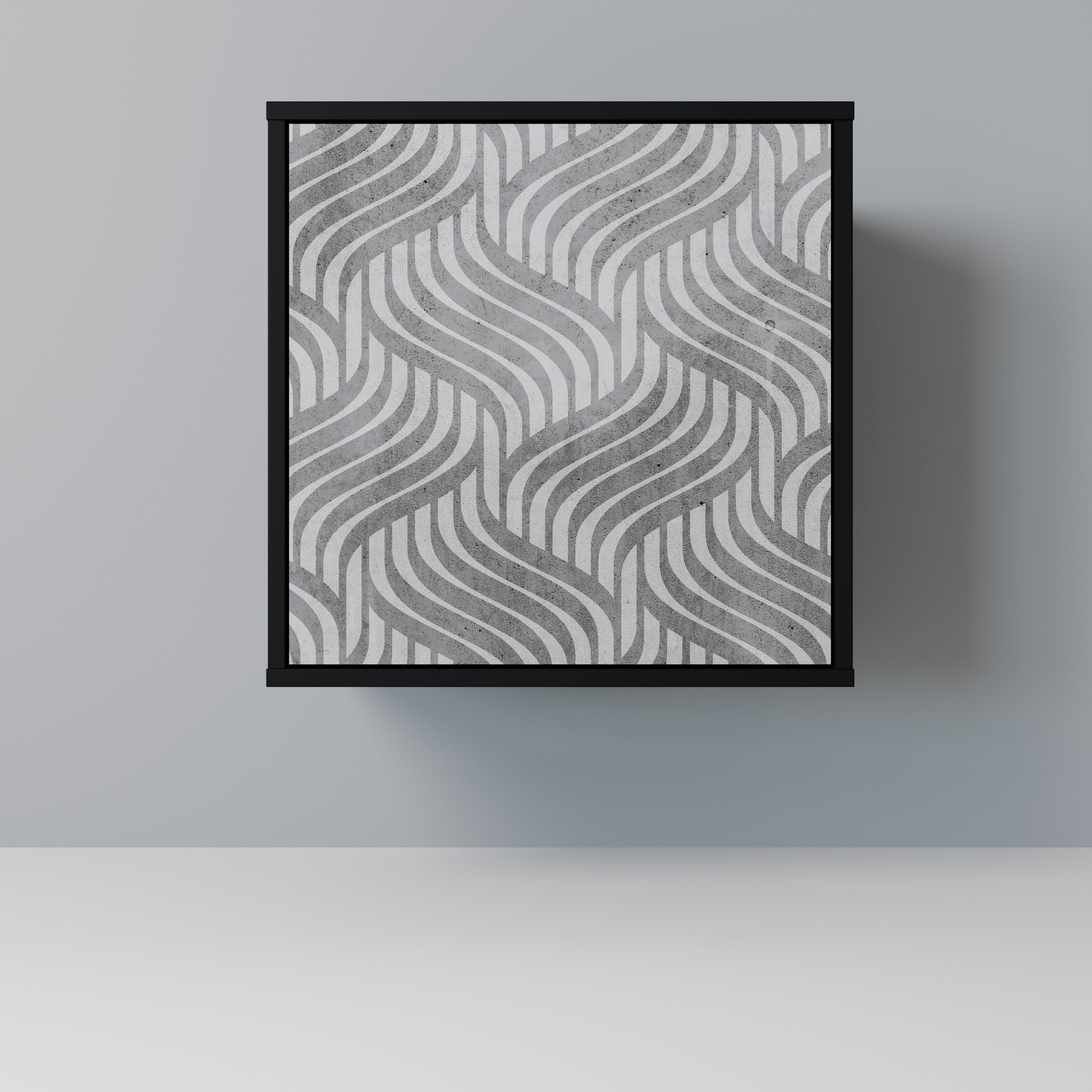 CONCRETE MOVEMENT Aparador de 1 Porta em Acabamento Preto