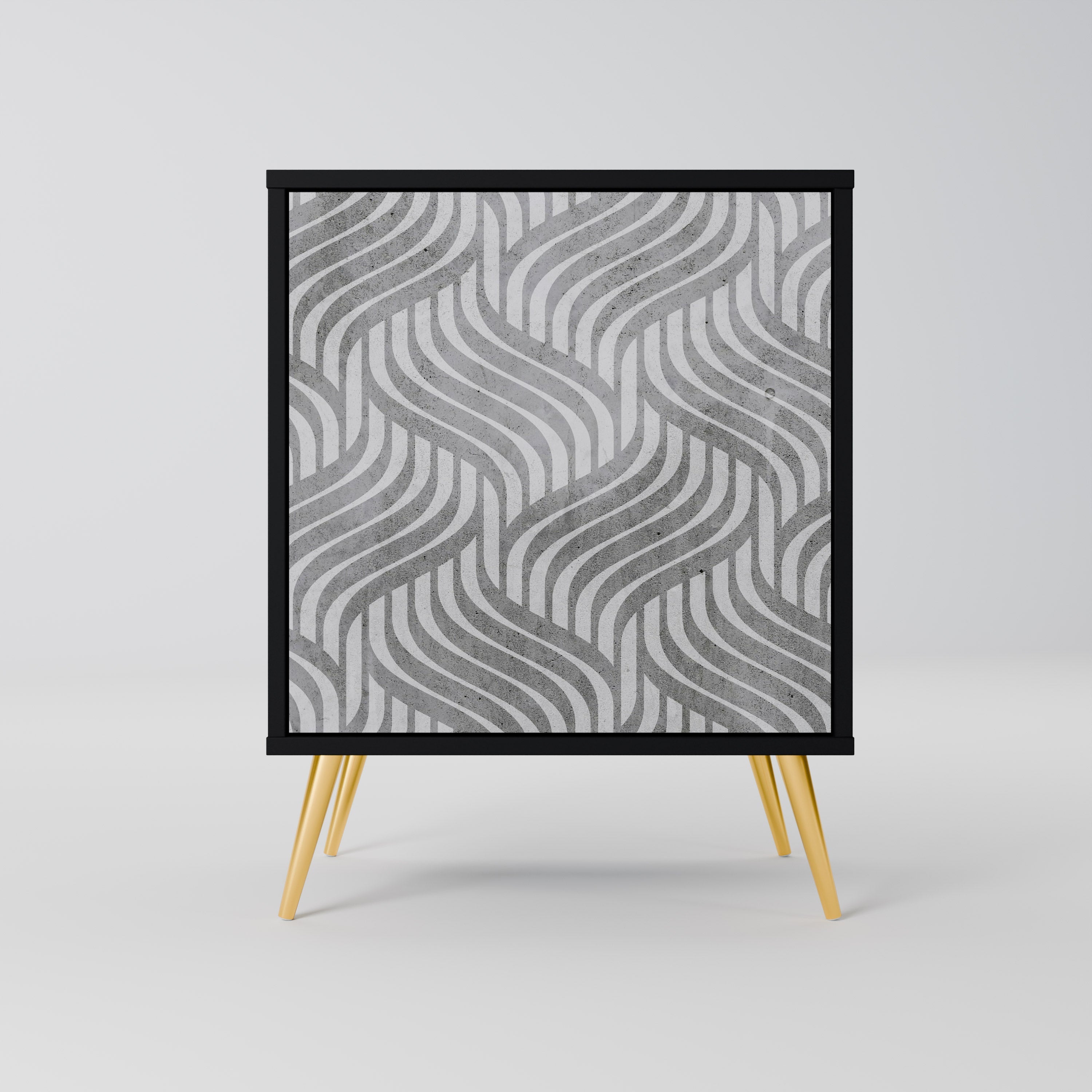 CONCRETE MOVEMENT Aparador de 1 Porta em Acabamento Preto