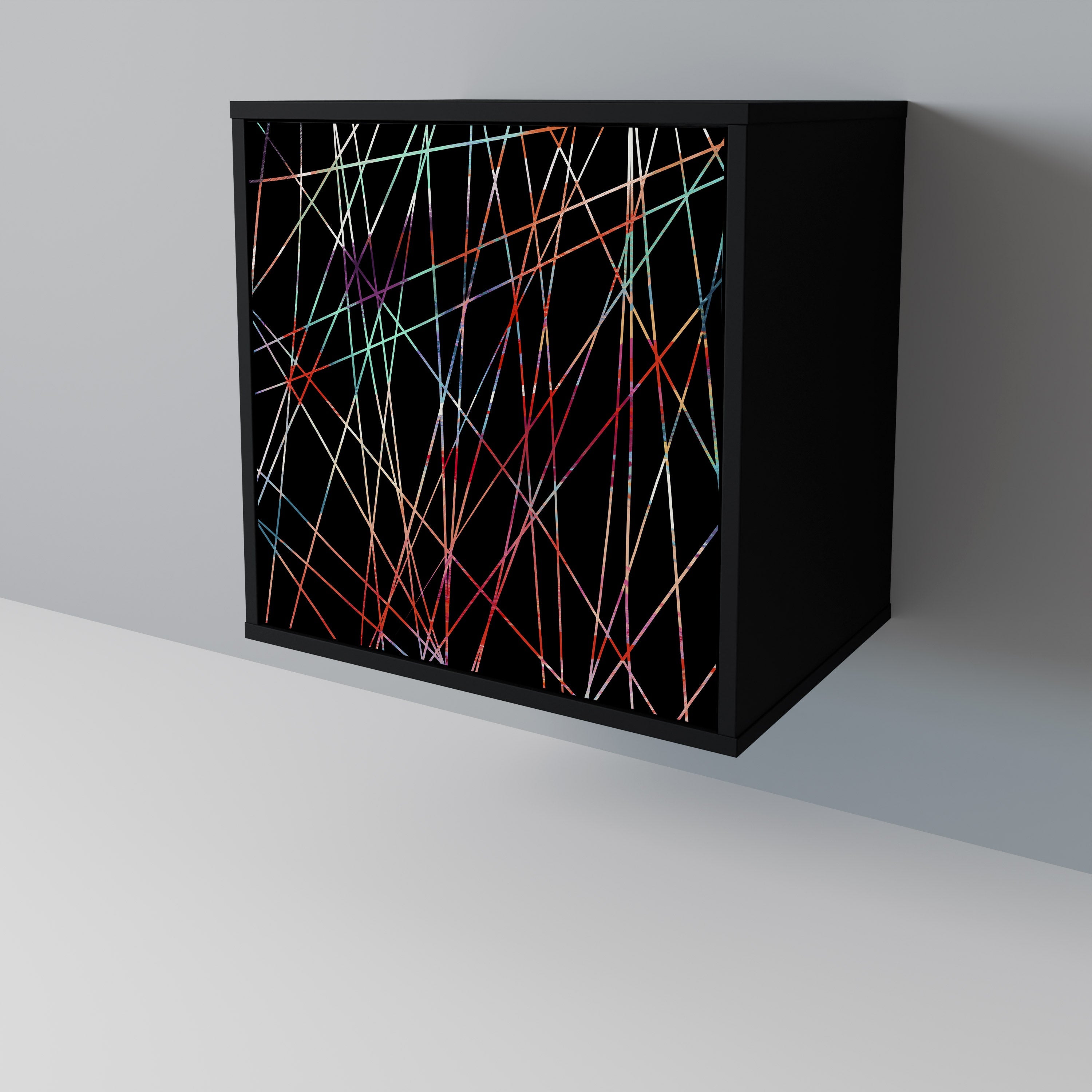 LUMINOUS SNARE Aparador de 1 Porta em Acabamento Preto