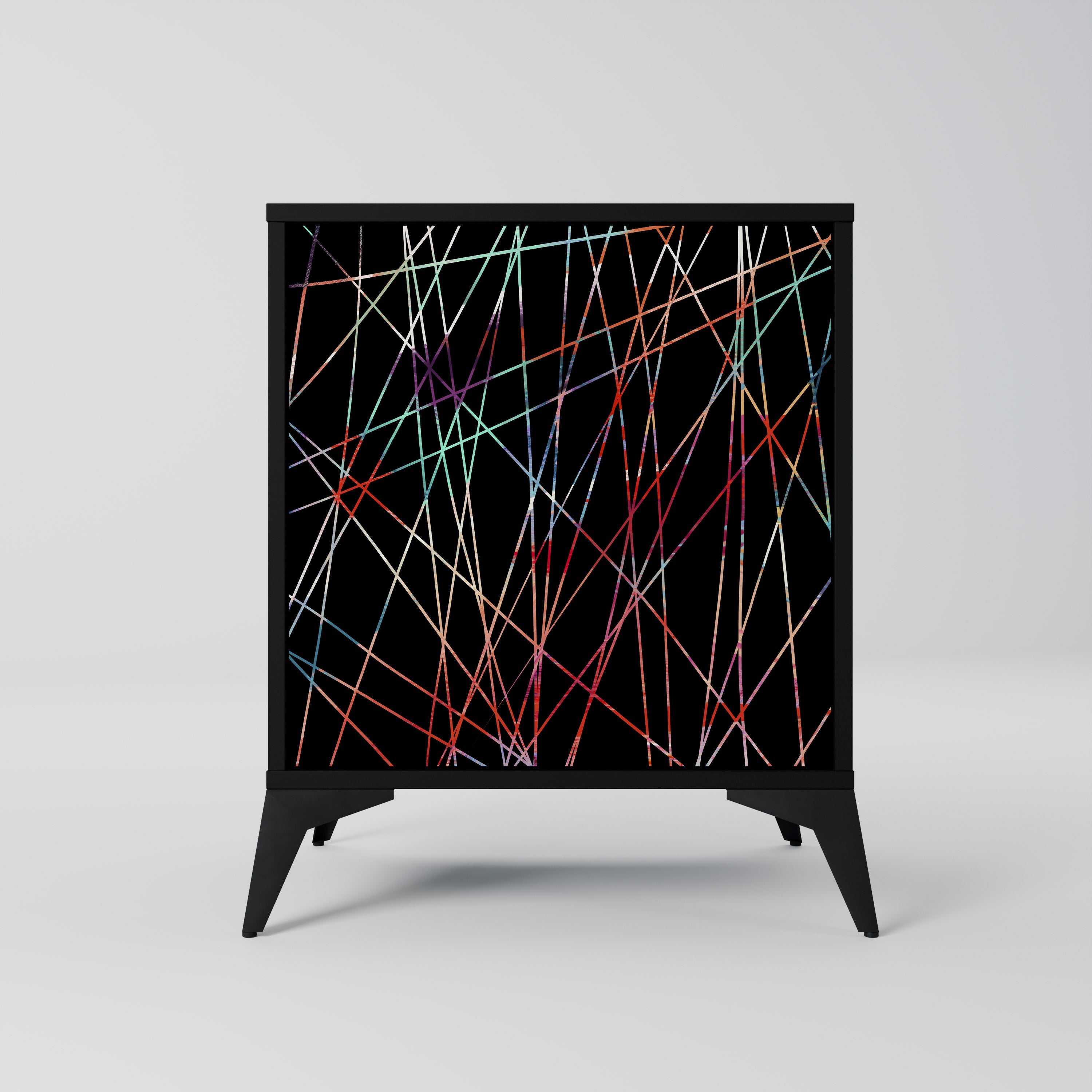 LUMINOUS SNARE Aparador de 1 Porta em Acabamento Preto