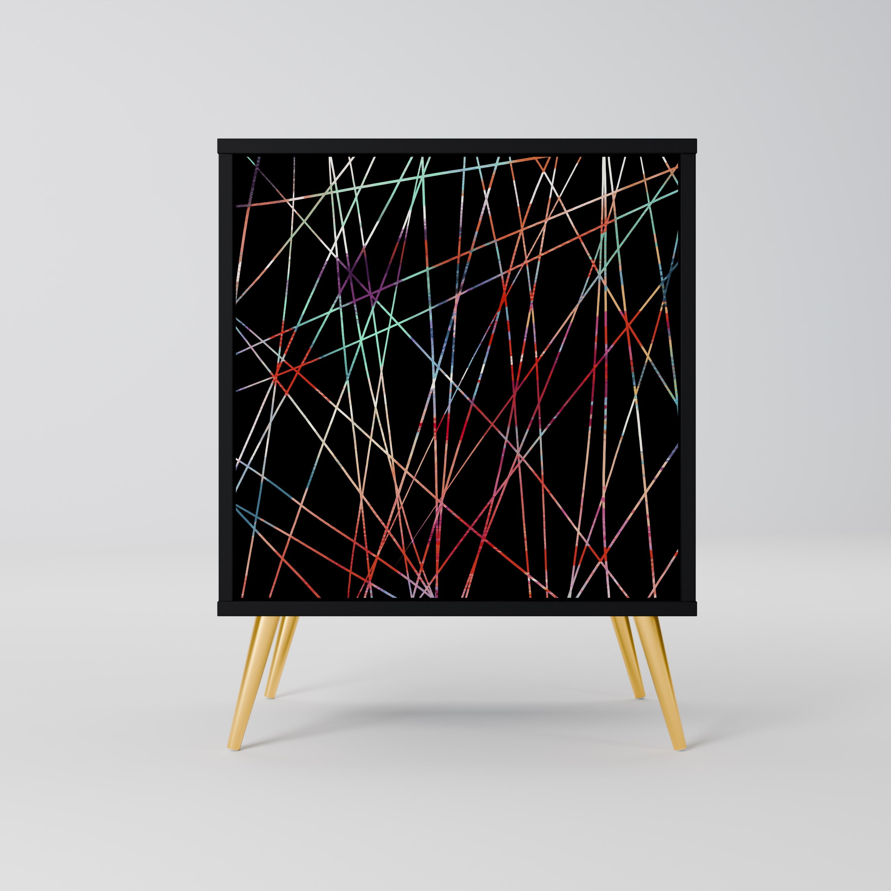 LUMINOUS SNARE Aparador de 1 Porta em Acabamento Preto