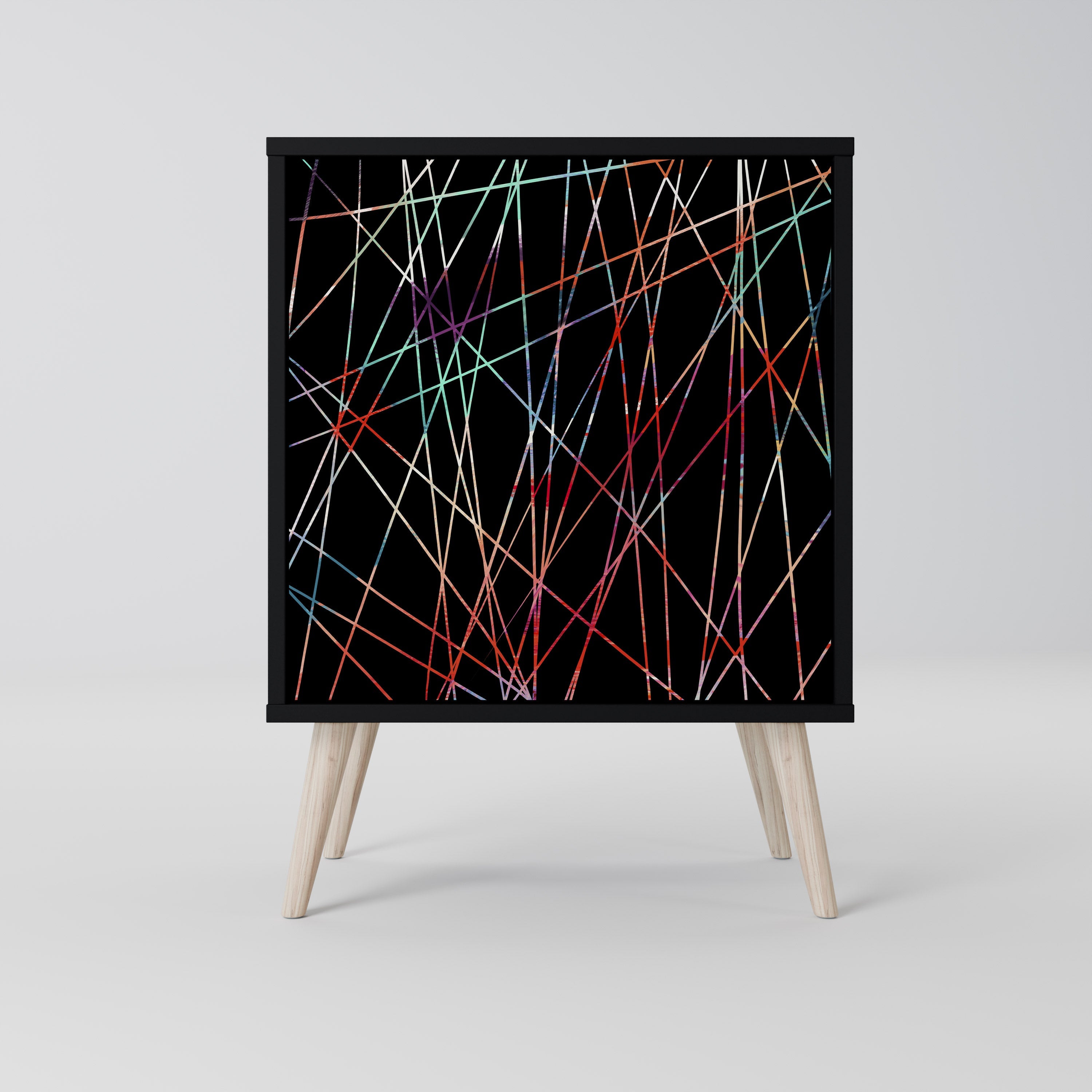 LUMINOUS SNARE Aparador de 1 Porta em Acabamento Preto