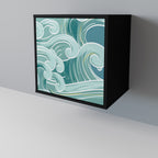 ASIAN SWAY Aparador de 1 Porta em Acabamento Preto