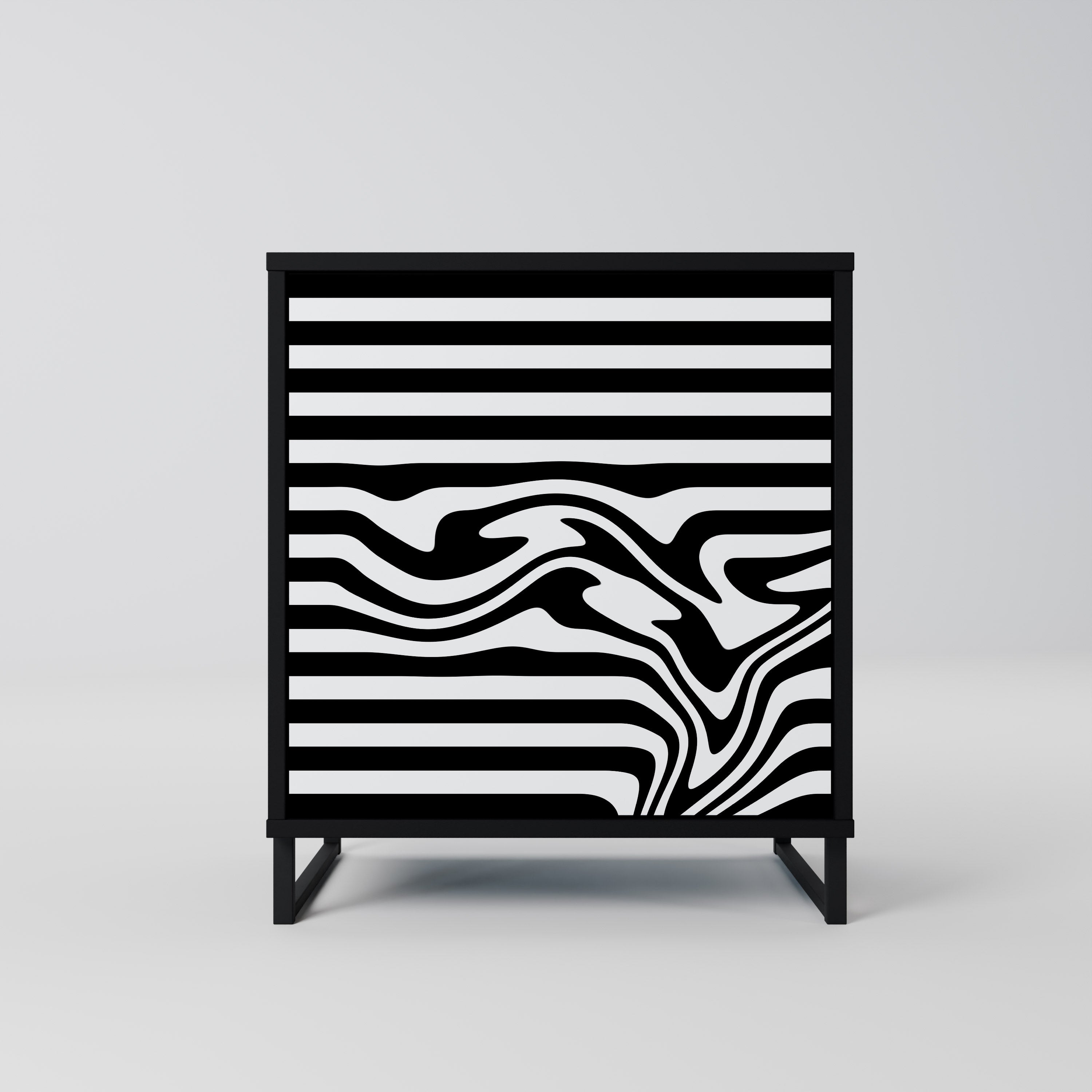 SPECTRA SHOWCASE Aparador de 1 Porta em Acabamento Preto