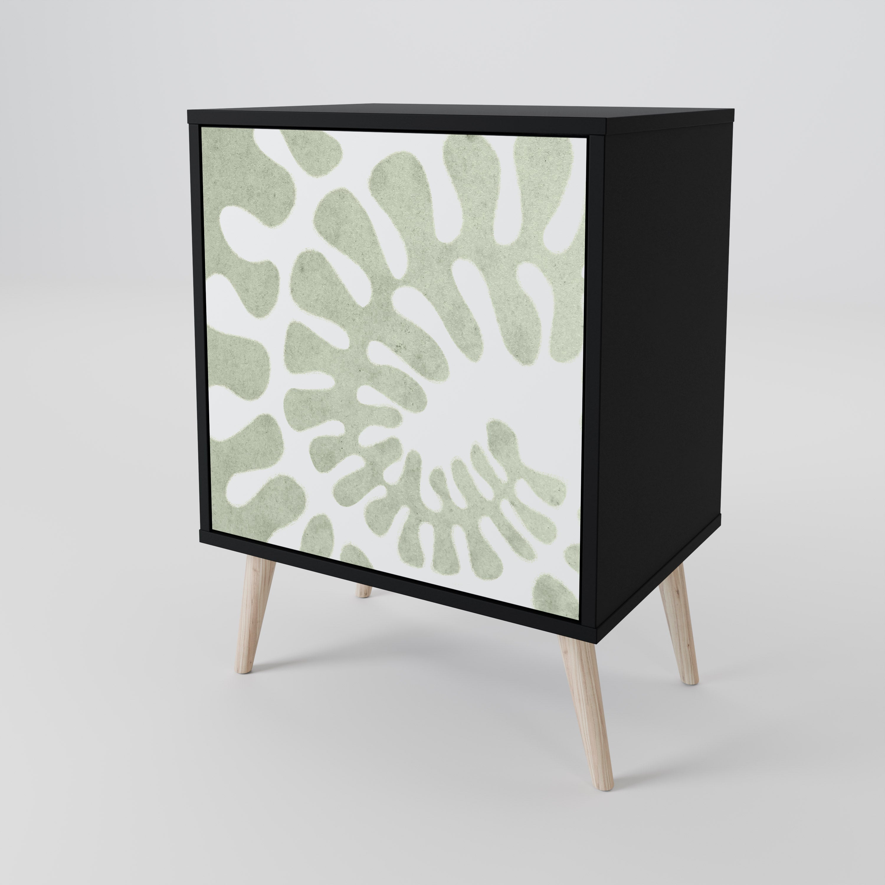 HELIX DANCE 1-Door Sideboard in Black Finish