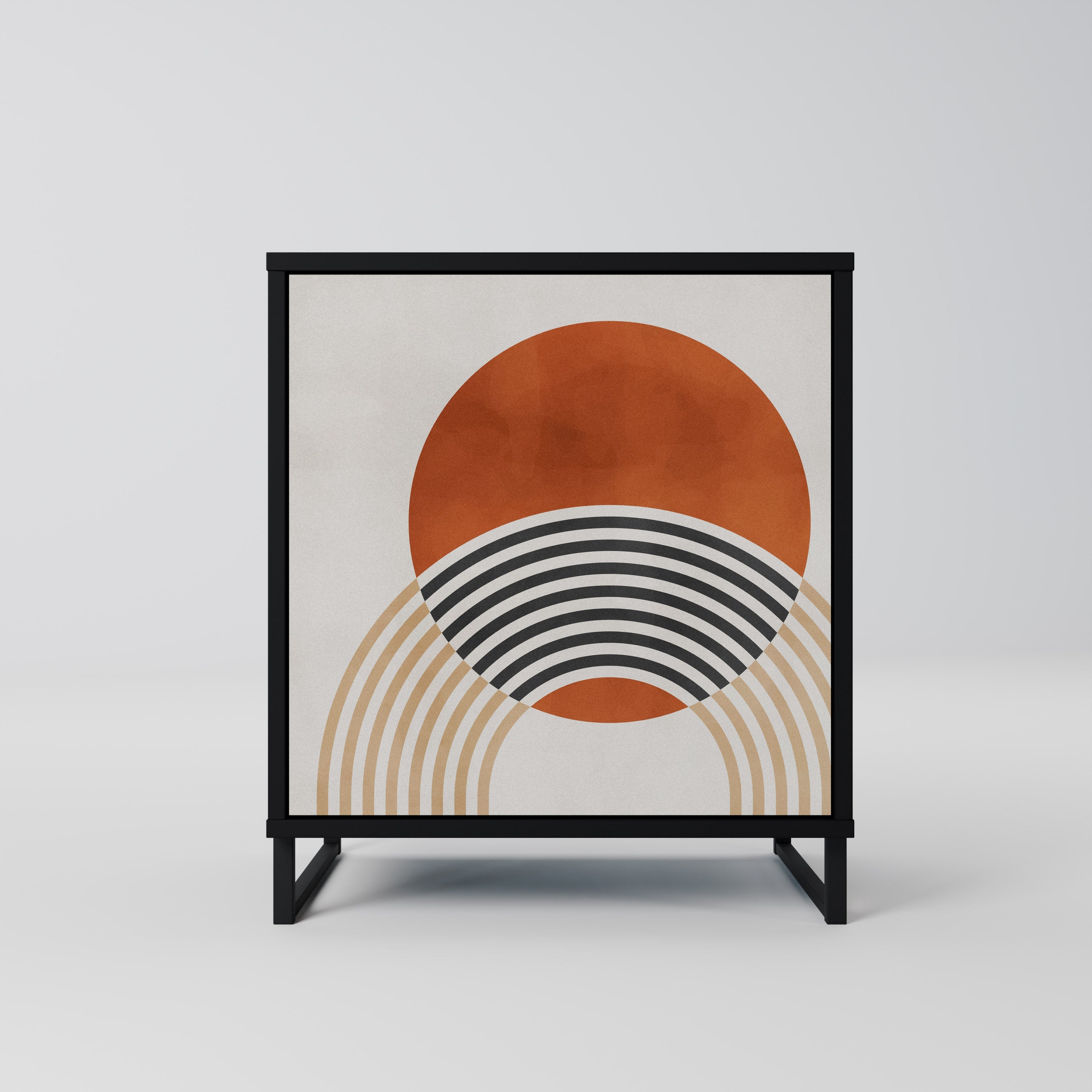 SPACE AROUND Aparador de 1 Porta em Acabamento Preto