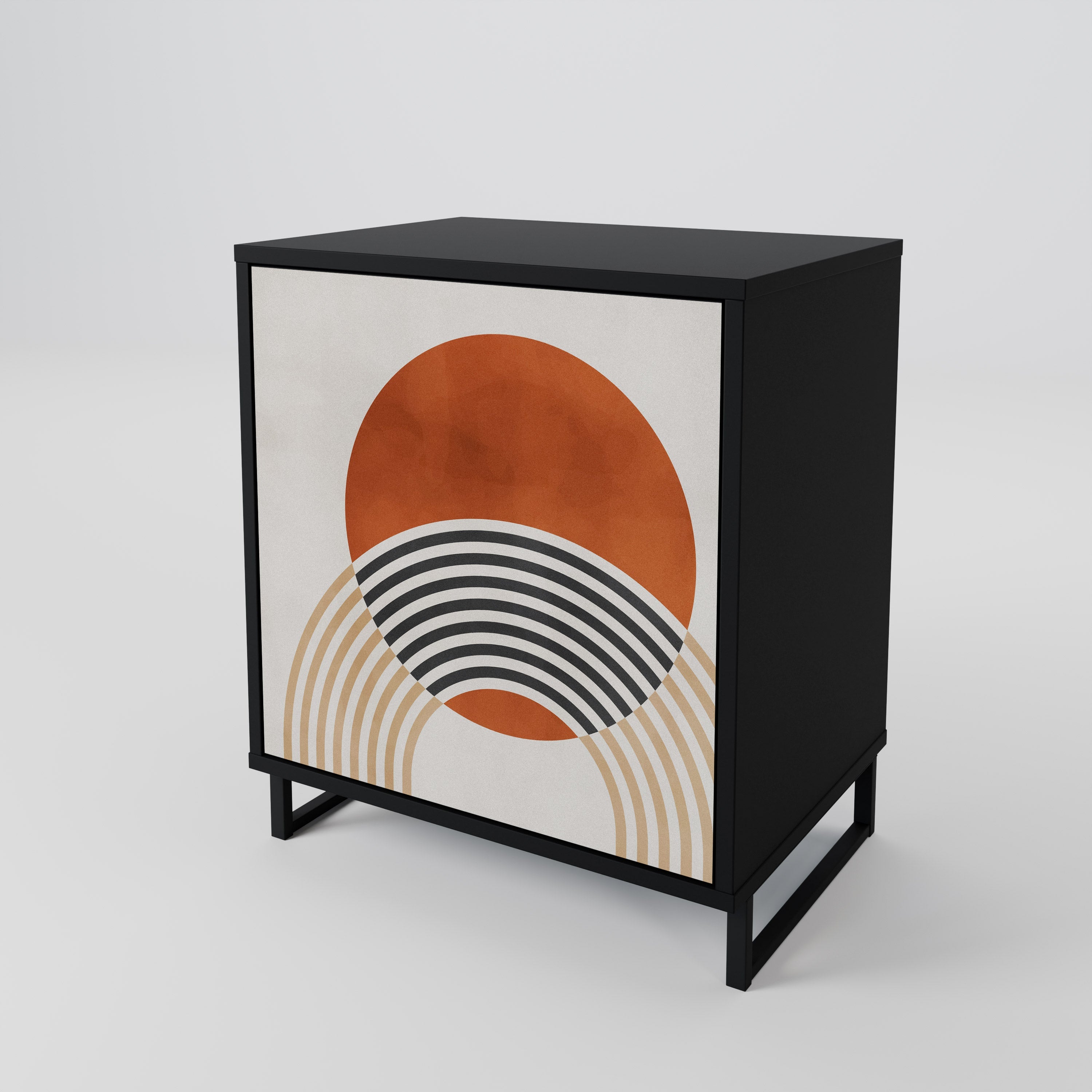 SPACE AROUND Aparador de 1 Porta em Acabamento Preto