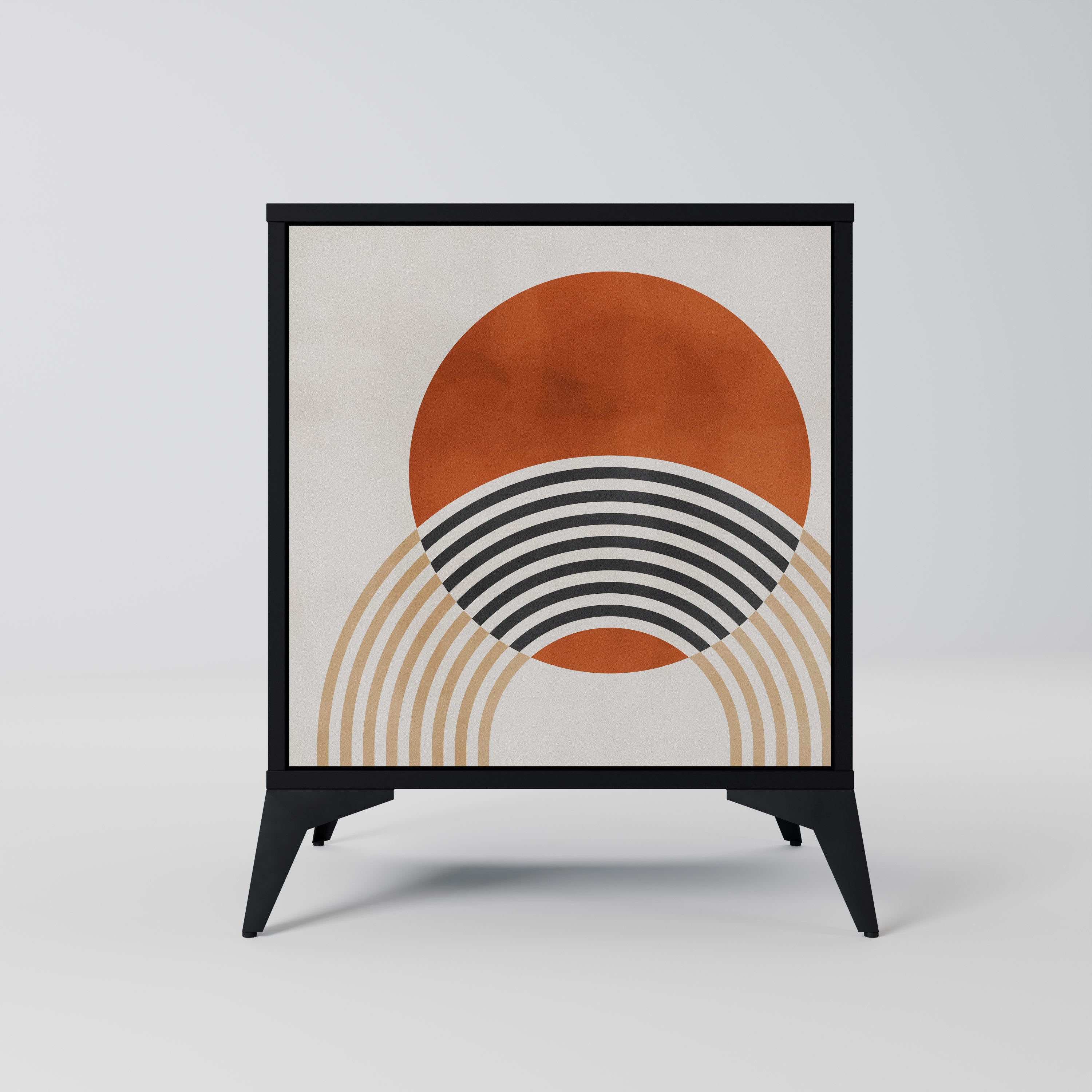 SPACE AROUND Aparador de 1 Porta em Acabamento Preto