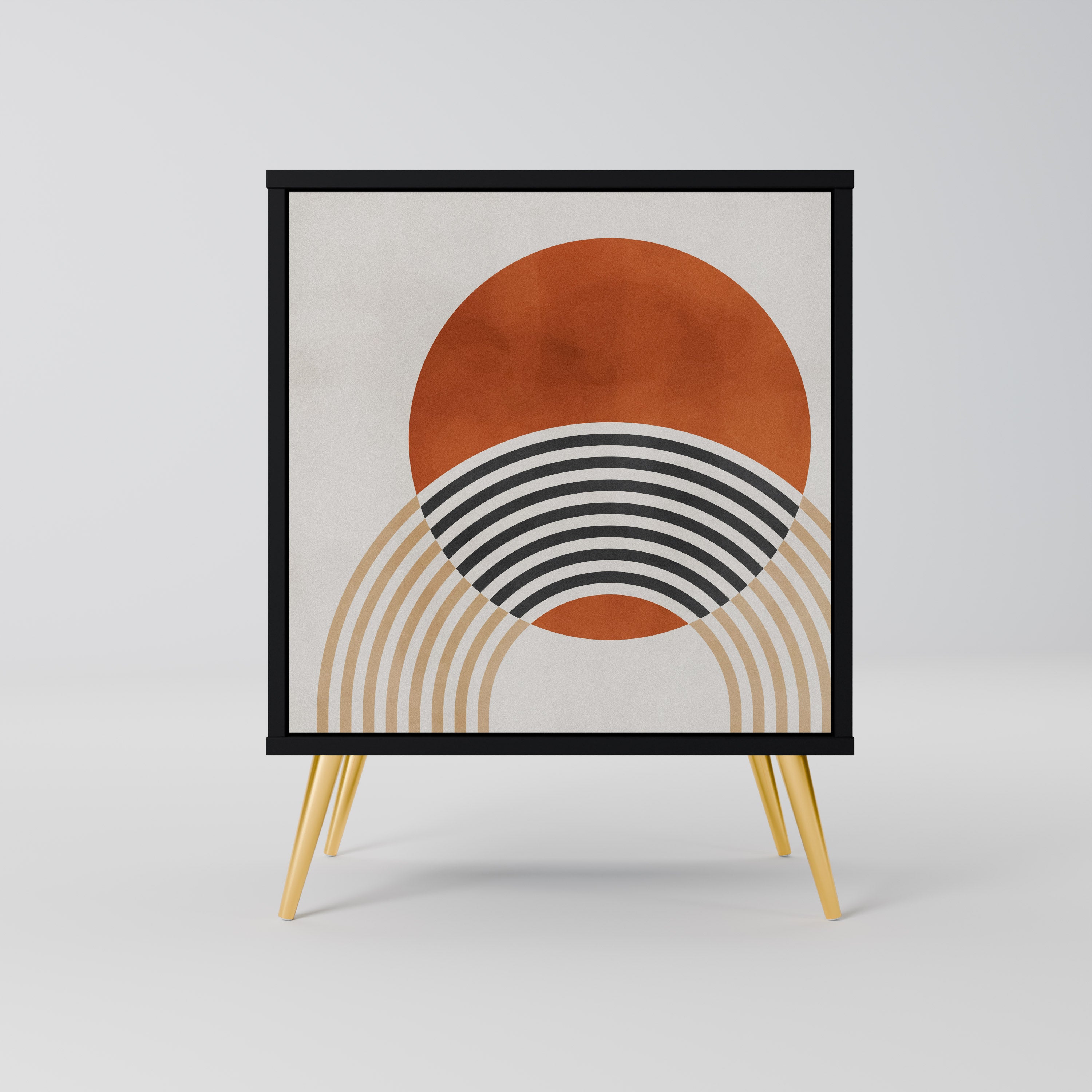 SPACE AROUND Aparador de 1 Porta em Acabamento Preto