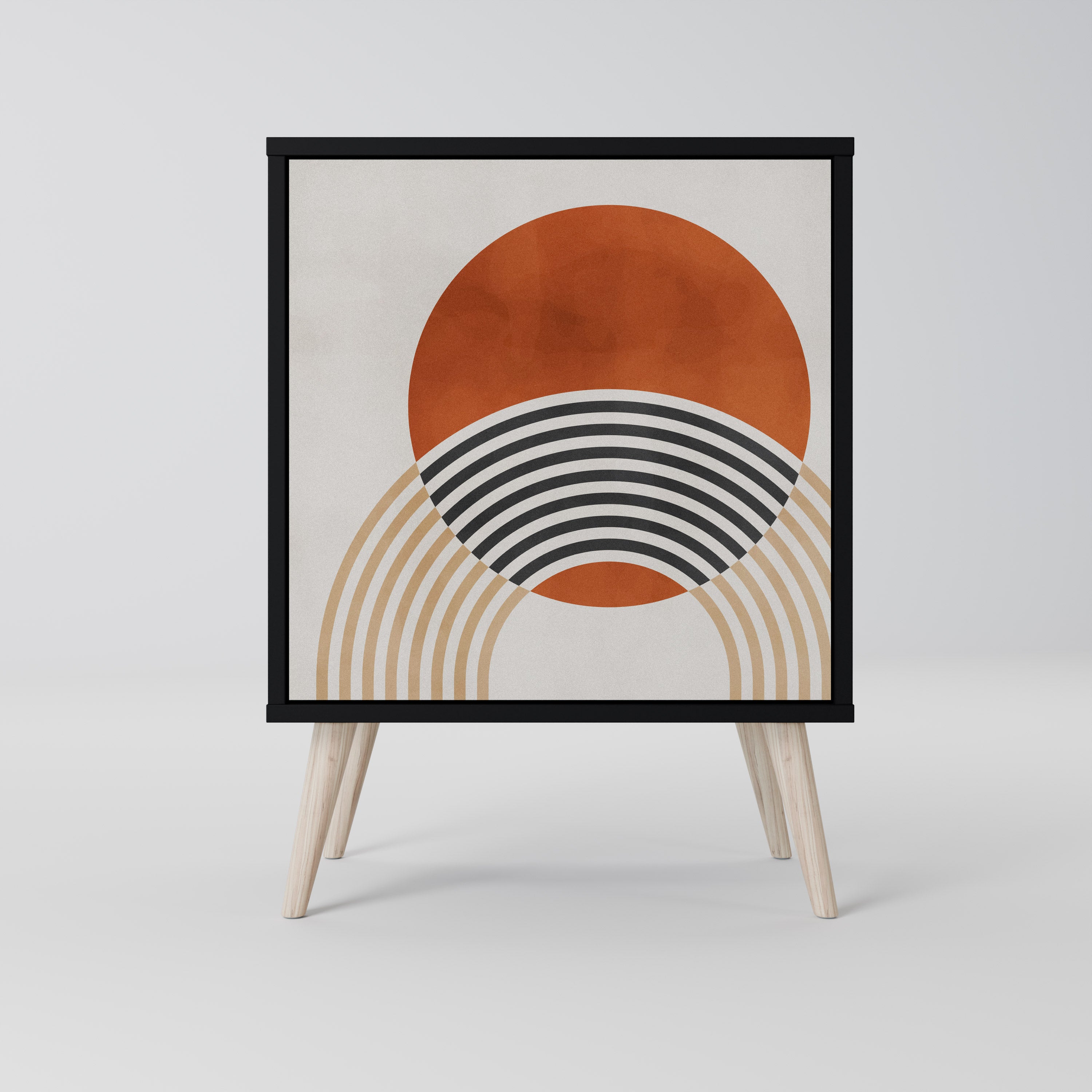 SPACE AROUND Aparador de 1 Porta em Acabamento Preto