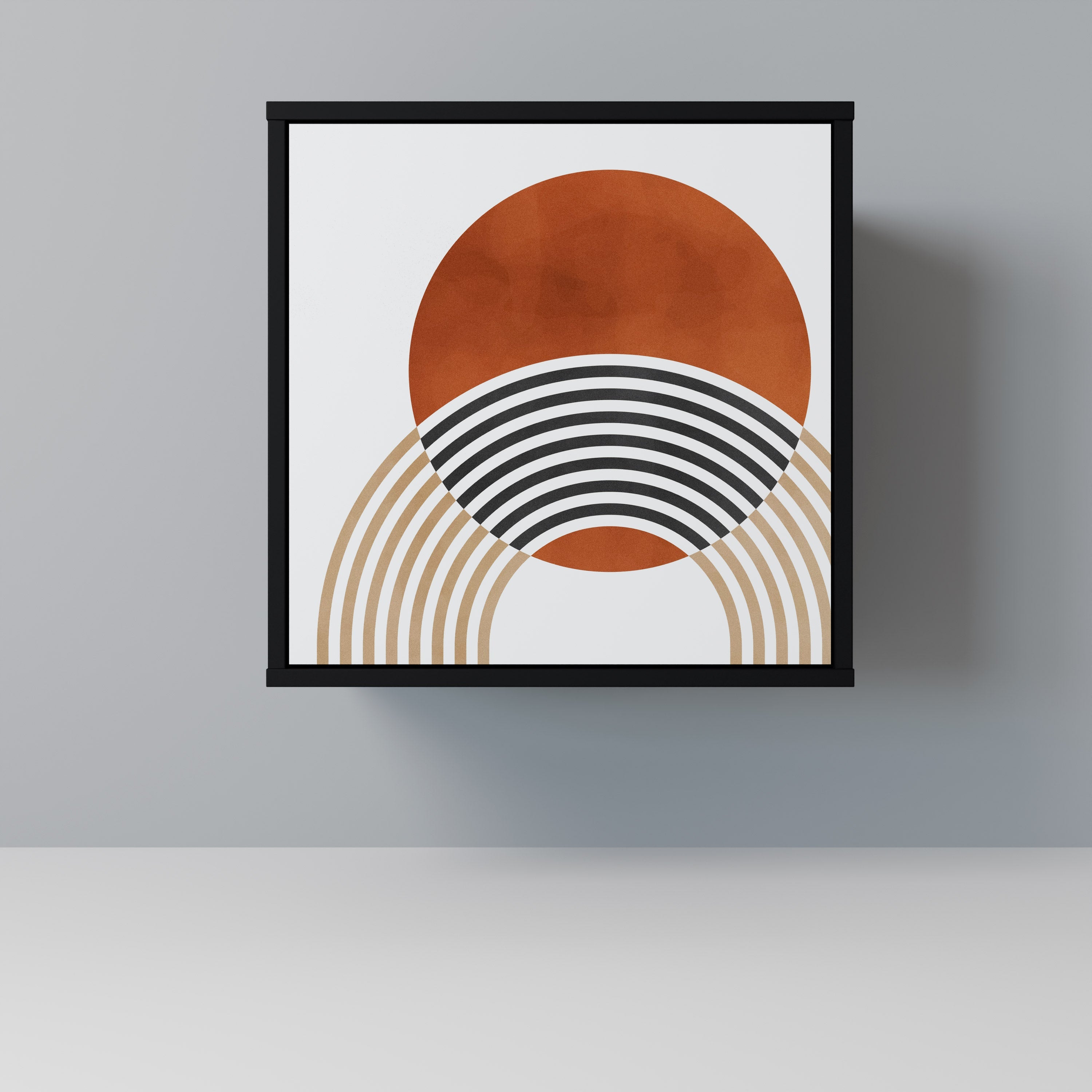 CIRCLE RHYTM Aparador de 1 Porta em Acabamento Preto