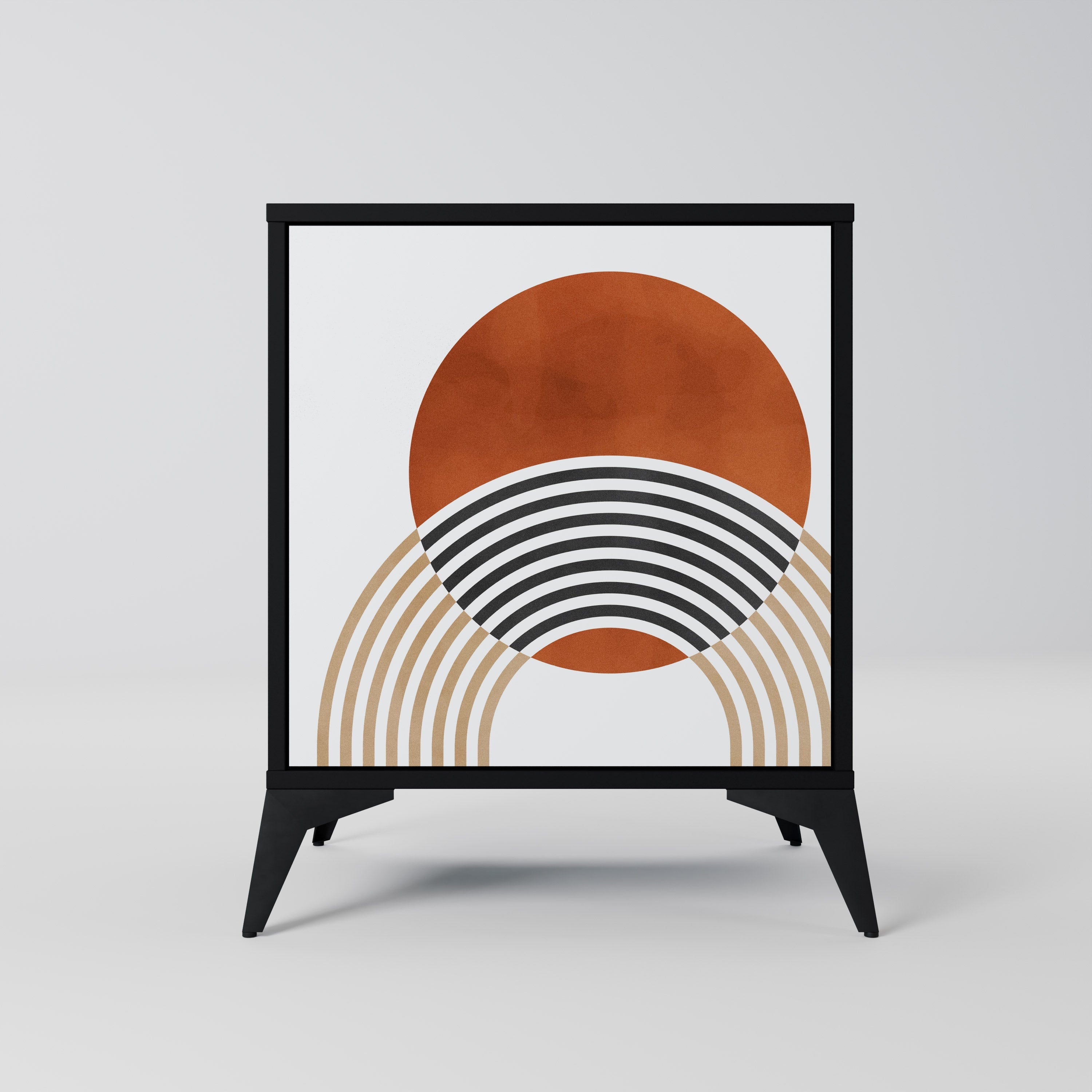 CIRCLE RHYTM Aparador de 1 Porta em Acabamento Preto