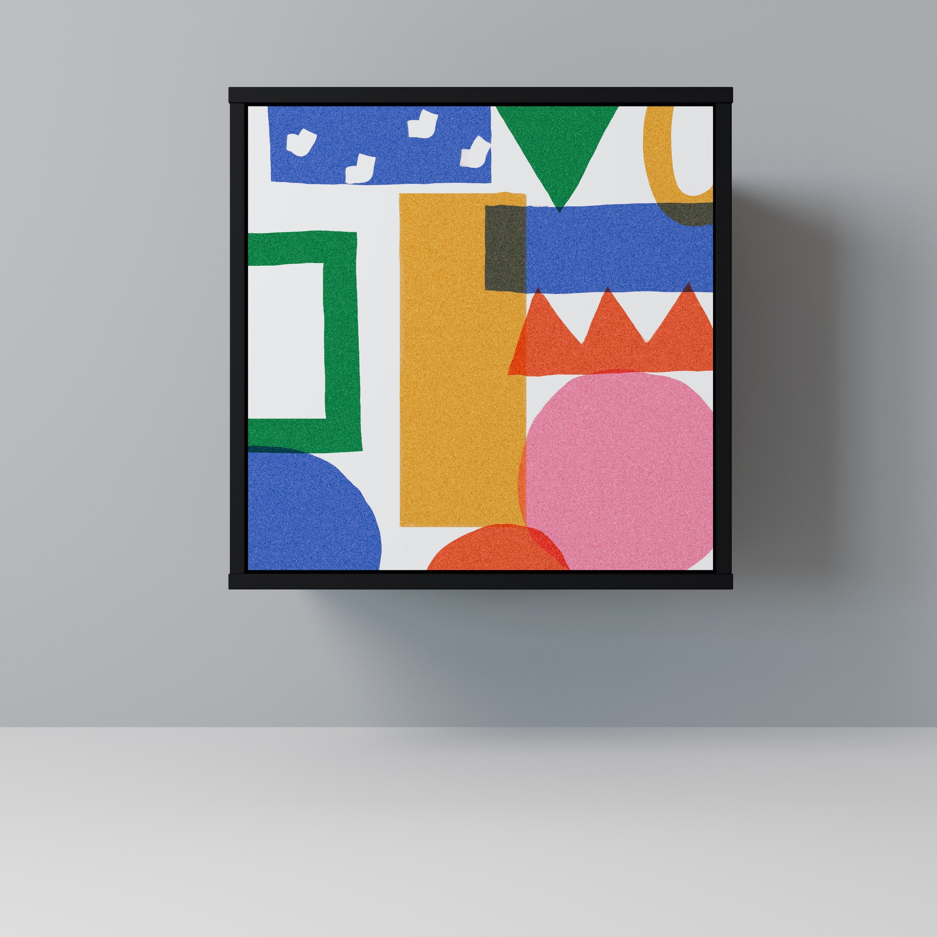 GEOMETRIC GLIMMER Aparador de 1 Porta em Acabamento Preto