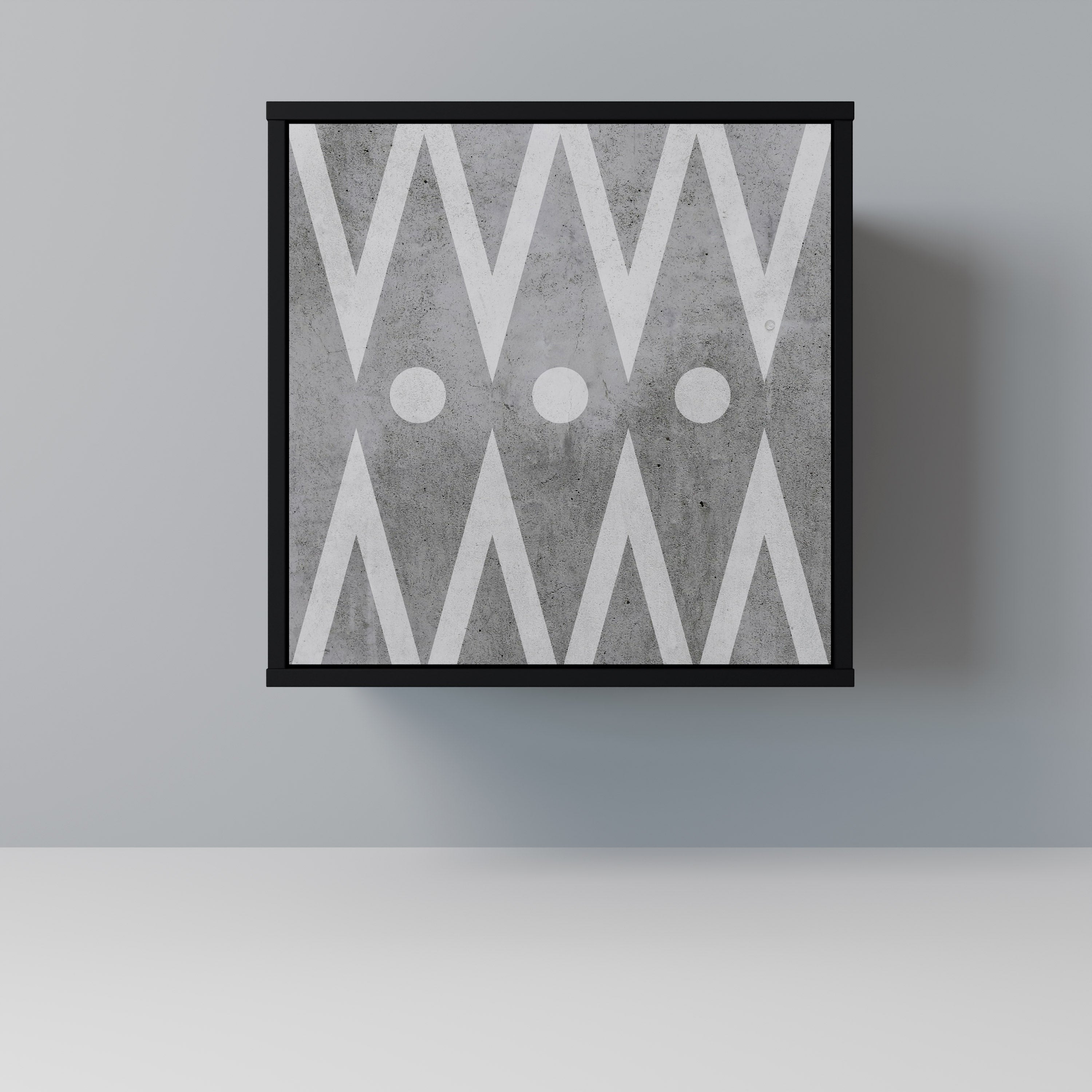 SHARP EDGES Aparador de 1 Porta em Acabamento Preto