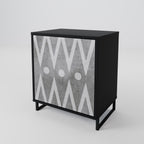 SHARP EDGES 1-Door Sideboard in Black Finish