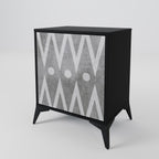 SHARP EDGES 1-Door Sideboard in Black Finish