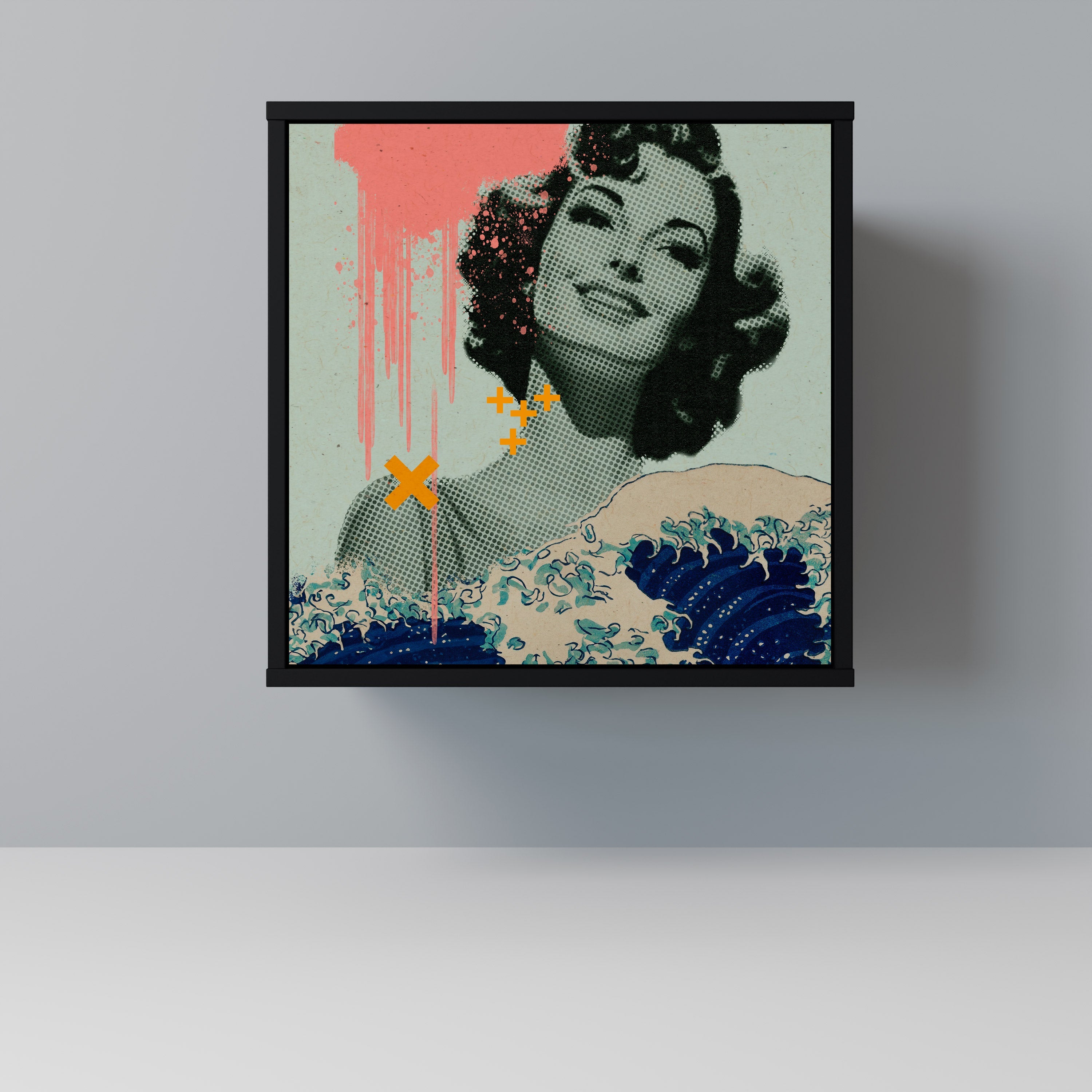 KANAGAWA BEAUTY Aparador de 1 Porta em Acabamento Preto