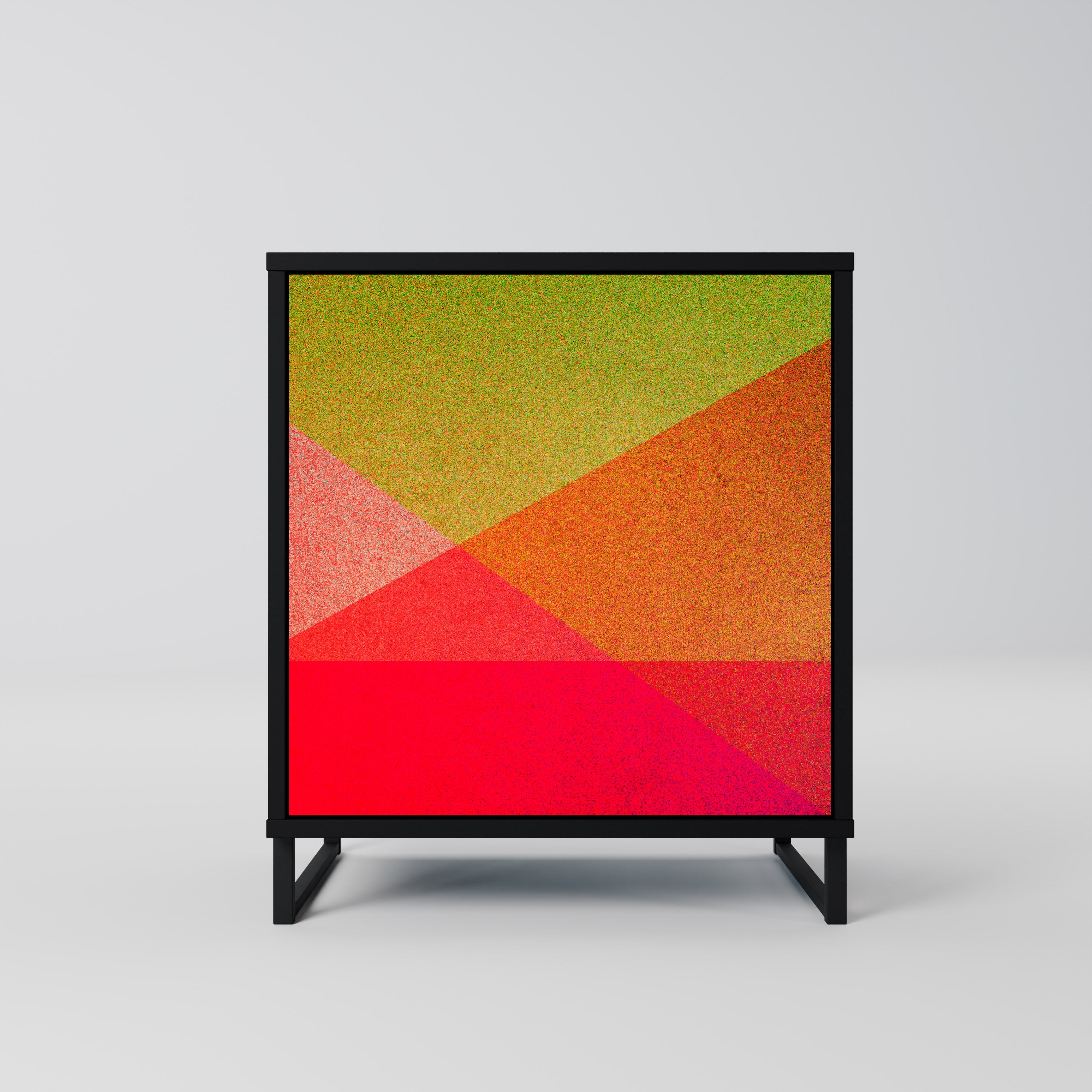 VIVID GEOMETRY Aparador de 1 Porta em Acabamento Preto