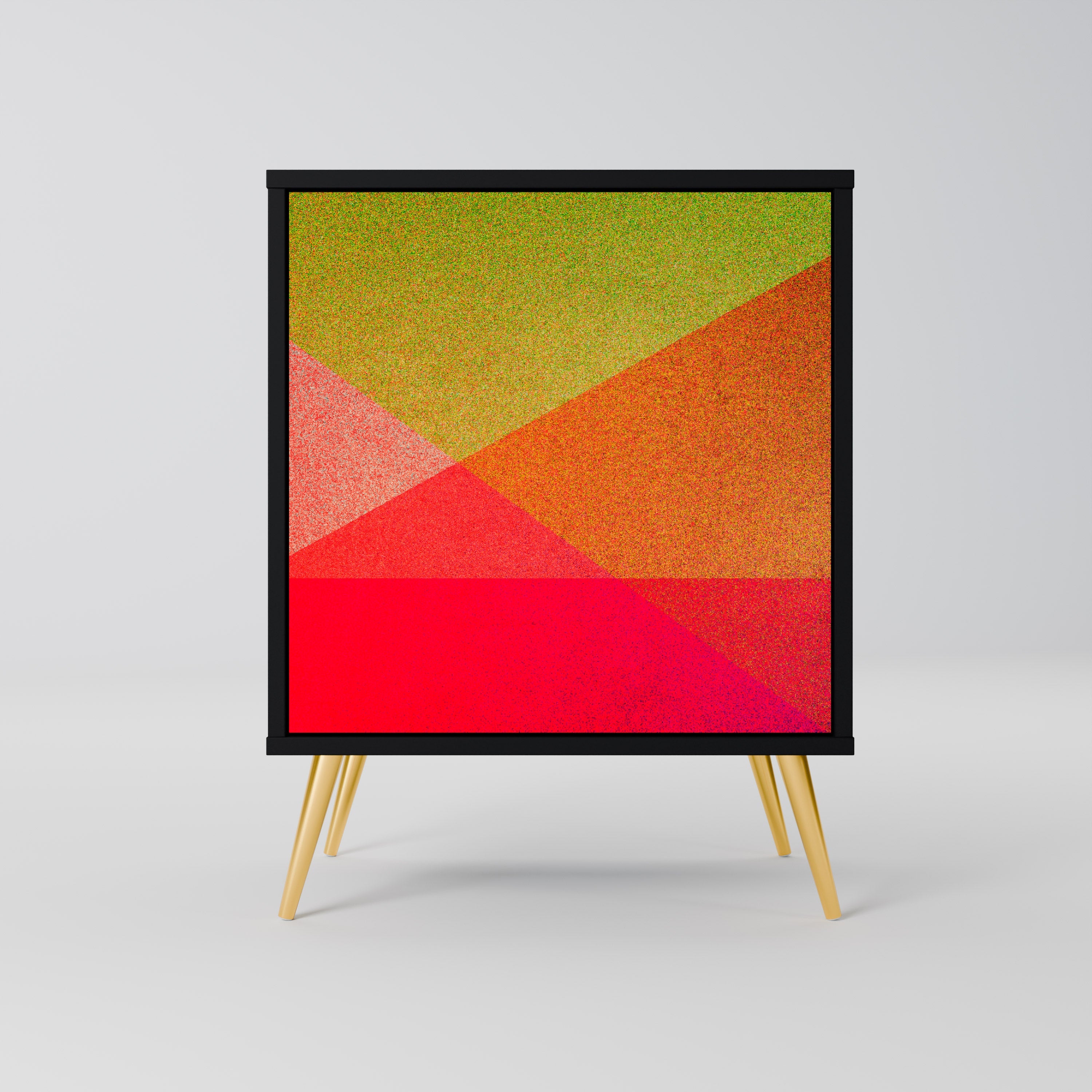 VIVID GEOMETRY Aparador de 1 Porta em Acabamento Preto