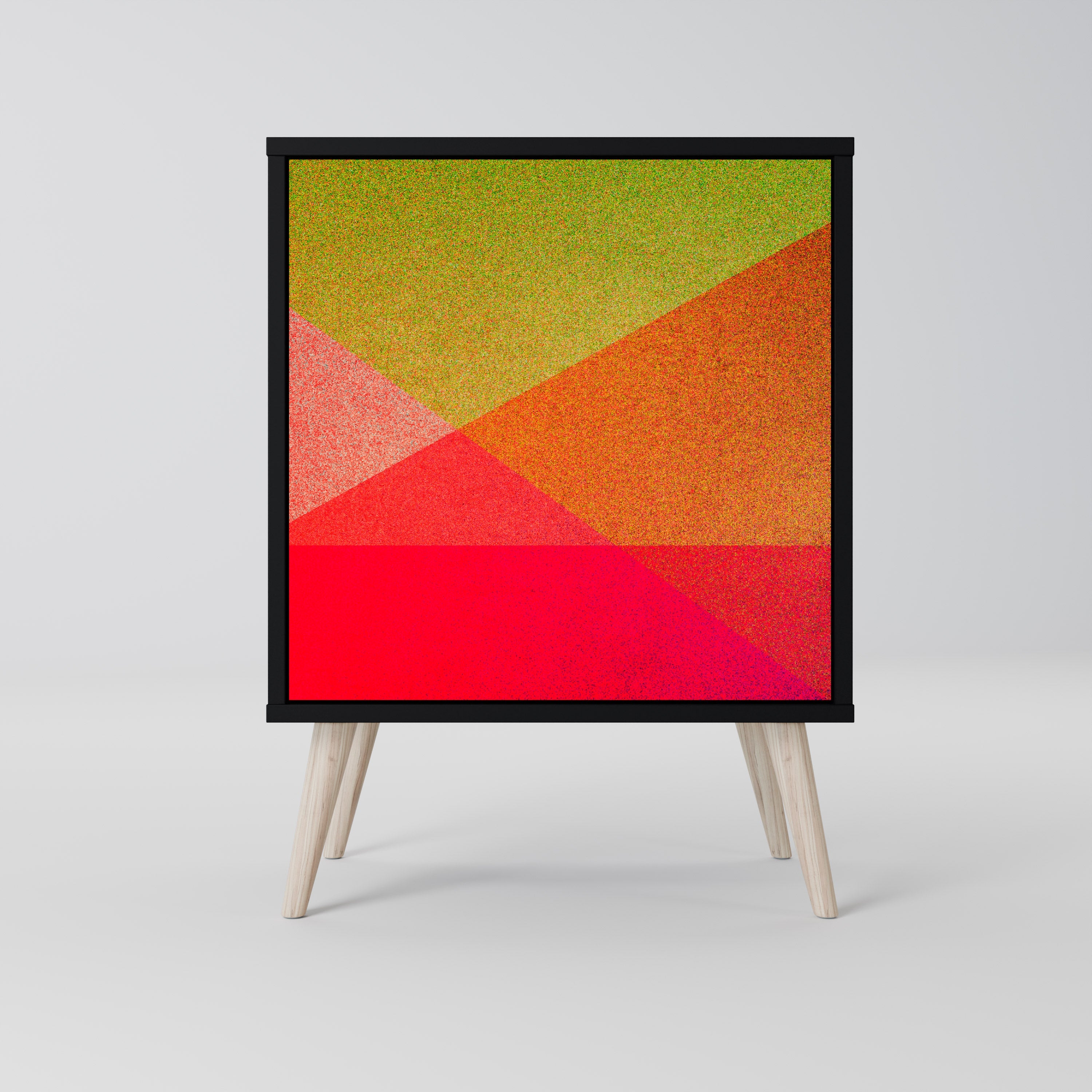 VIVID GEOMETRY Aparador de 1 Porta em Acabamento Preto