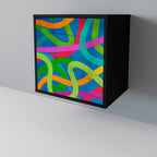 STREAMER TANGLE Aparador de 1 Porta em Acabamento Preto