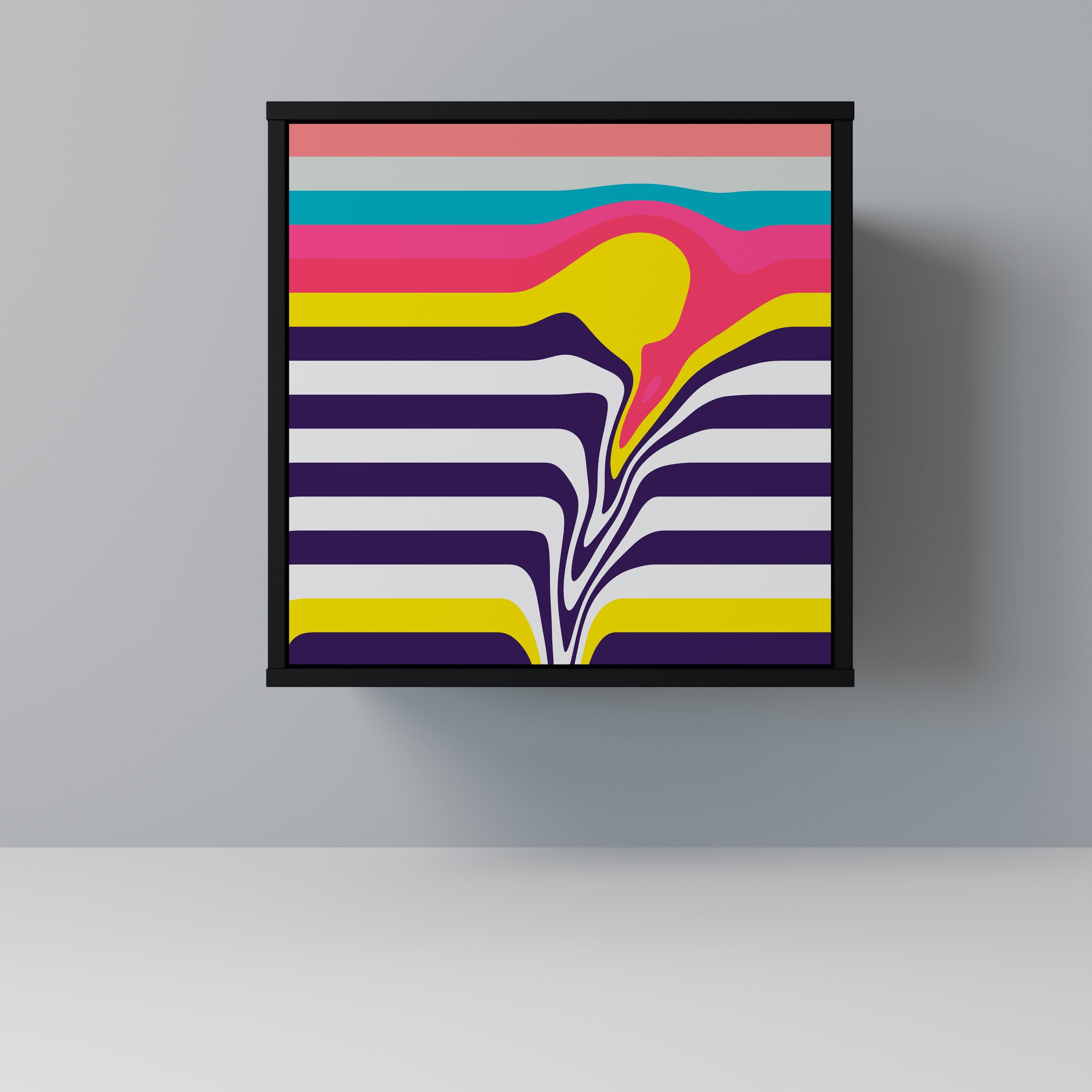 TONE COLLAPSE Aparador de 1 Porta em Acabamento Preto