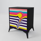 TONE COLLAPSE Aparador de 1 Porta em Acabamento Preto