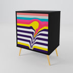 TONE COLLAPSE Aparador de 1 Porta em Acabamento Preto